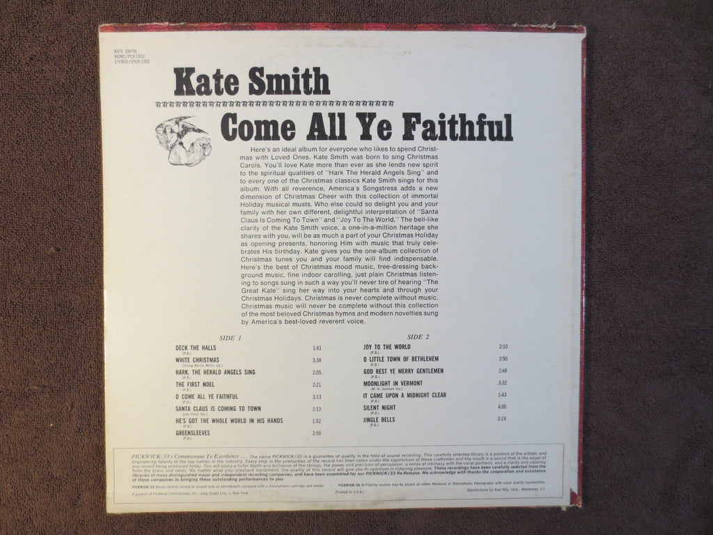 Kate Smith – Best Loved Christmas Songs (1966) Vinyl LP