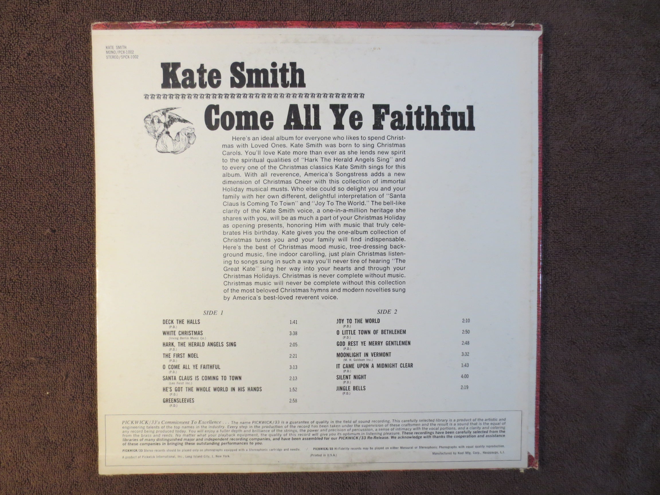 Kate Smith – Best Loved Christmas Songs (1966) Vinyl LP