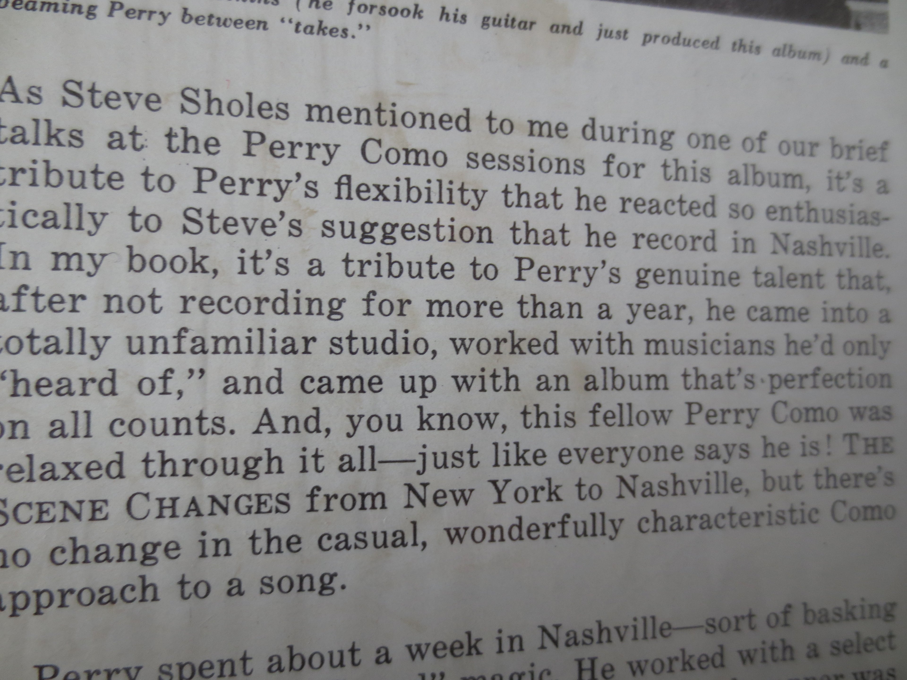 Perry Como – The Scene Changes (1965) Vinyl LP