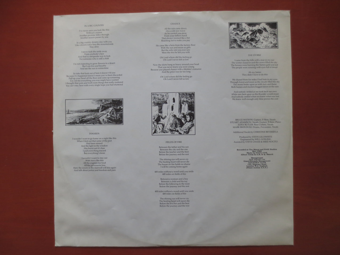 BIG COUNTRY, The CROSSING, Big Country Record, Big Country Lp, Big Country Vinyl, Vintage Vinyl, Vinyl Lps, 1983 Records