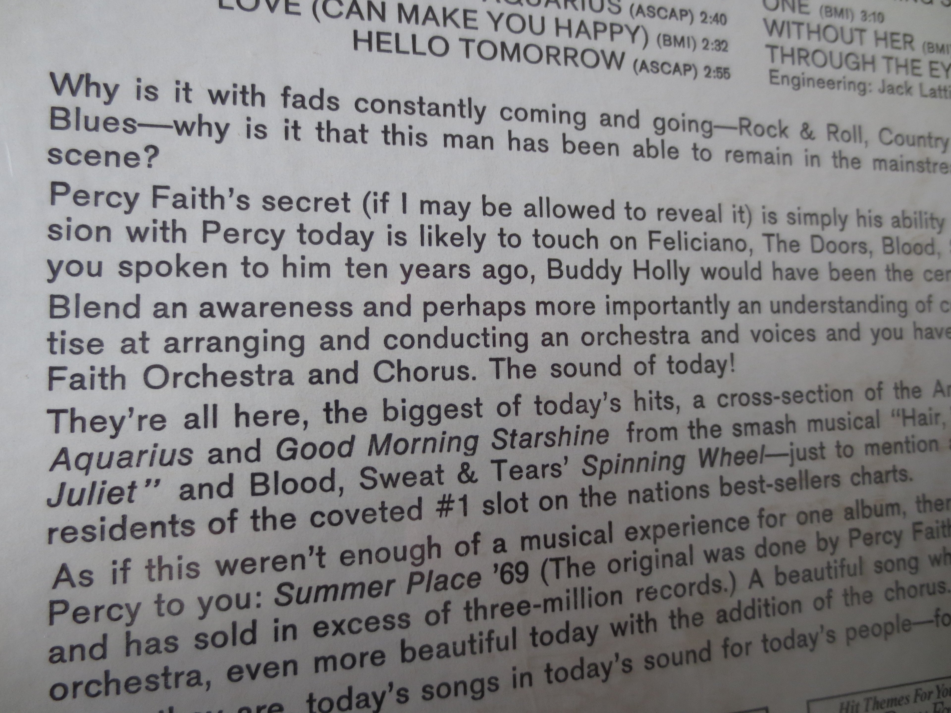 Percy Faith – Romeo and Juliet (1969) Vinyl LP