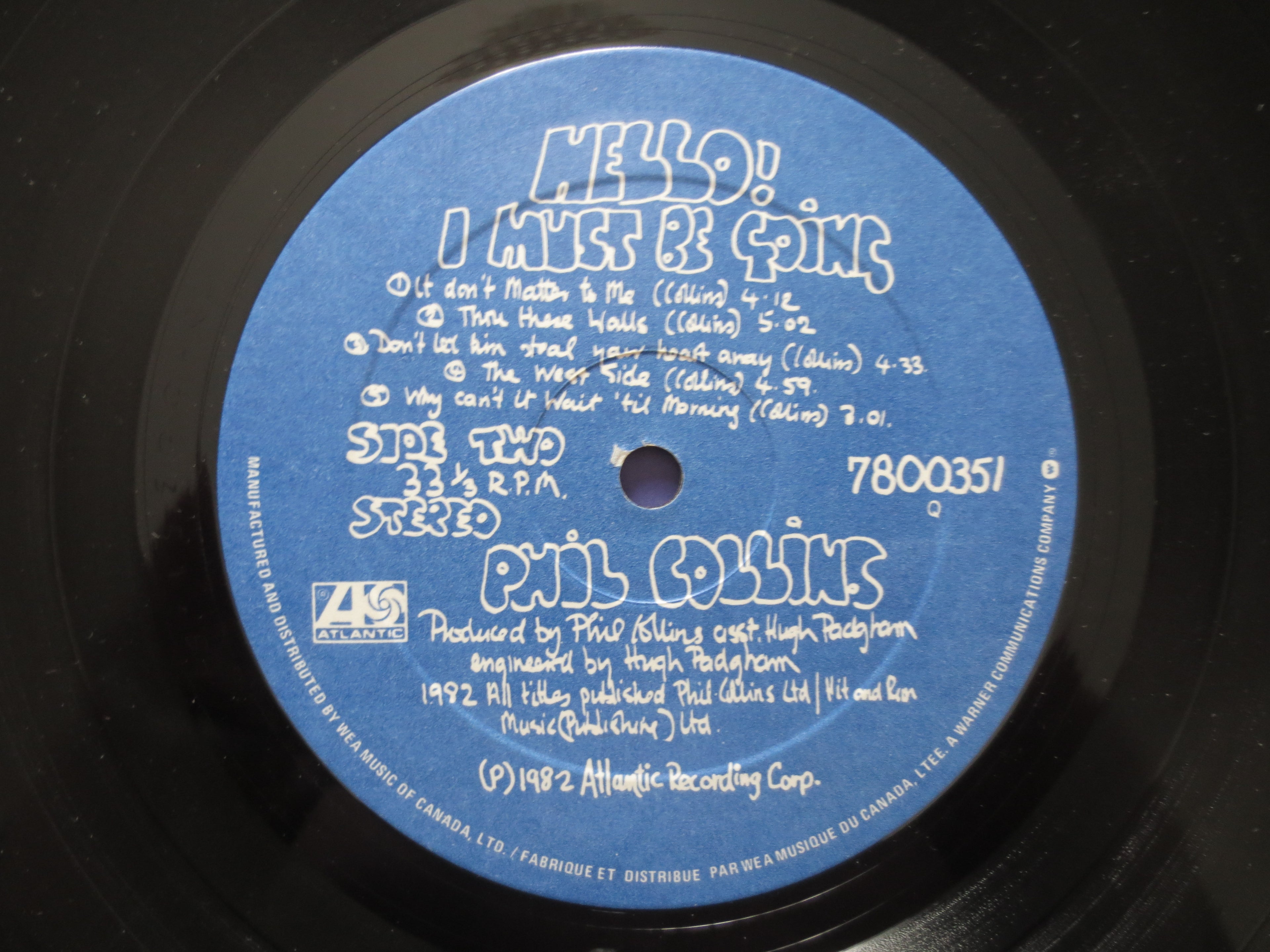 Phil Collins – Hello, I Must Be Going! (1982) Vinyl LP