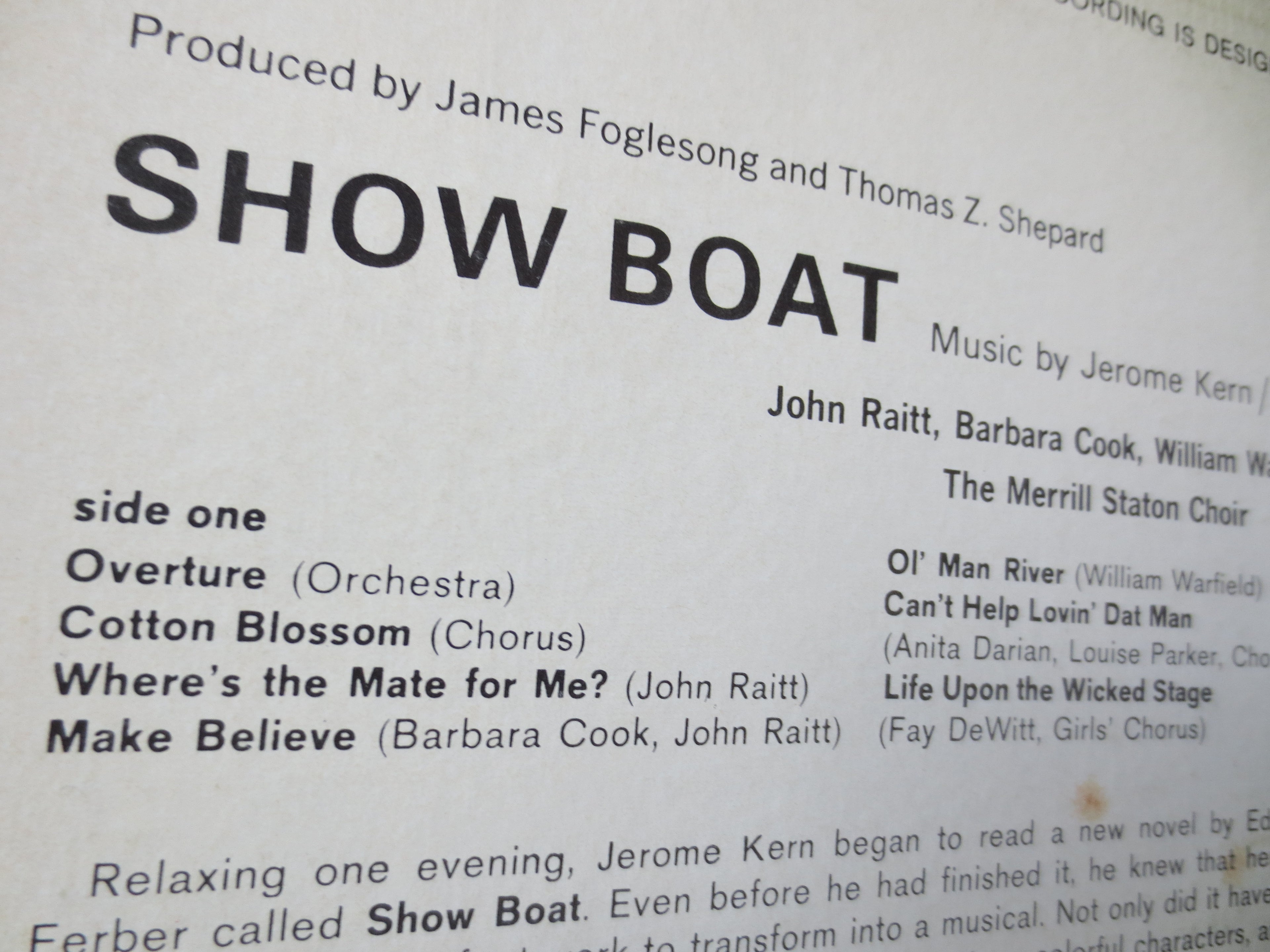 Show Boat – Original Soundtrack Vinyl LP