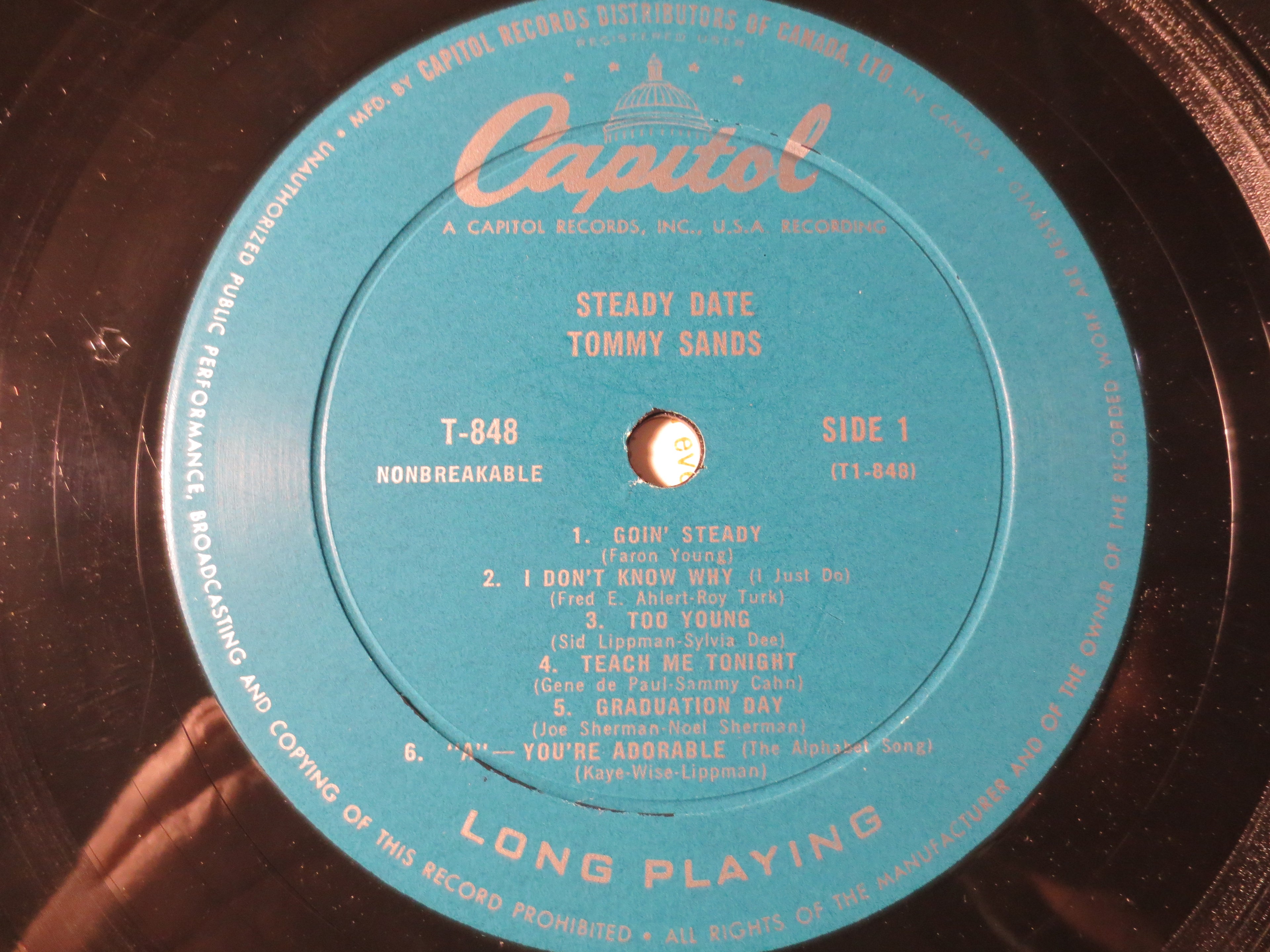 Tommy Sands – Steady Date (1957) Vinyl LP
