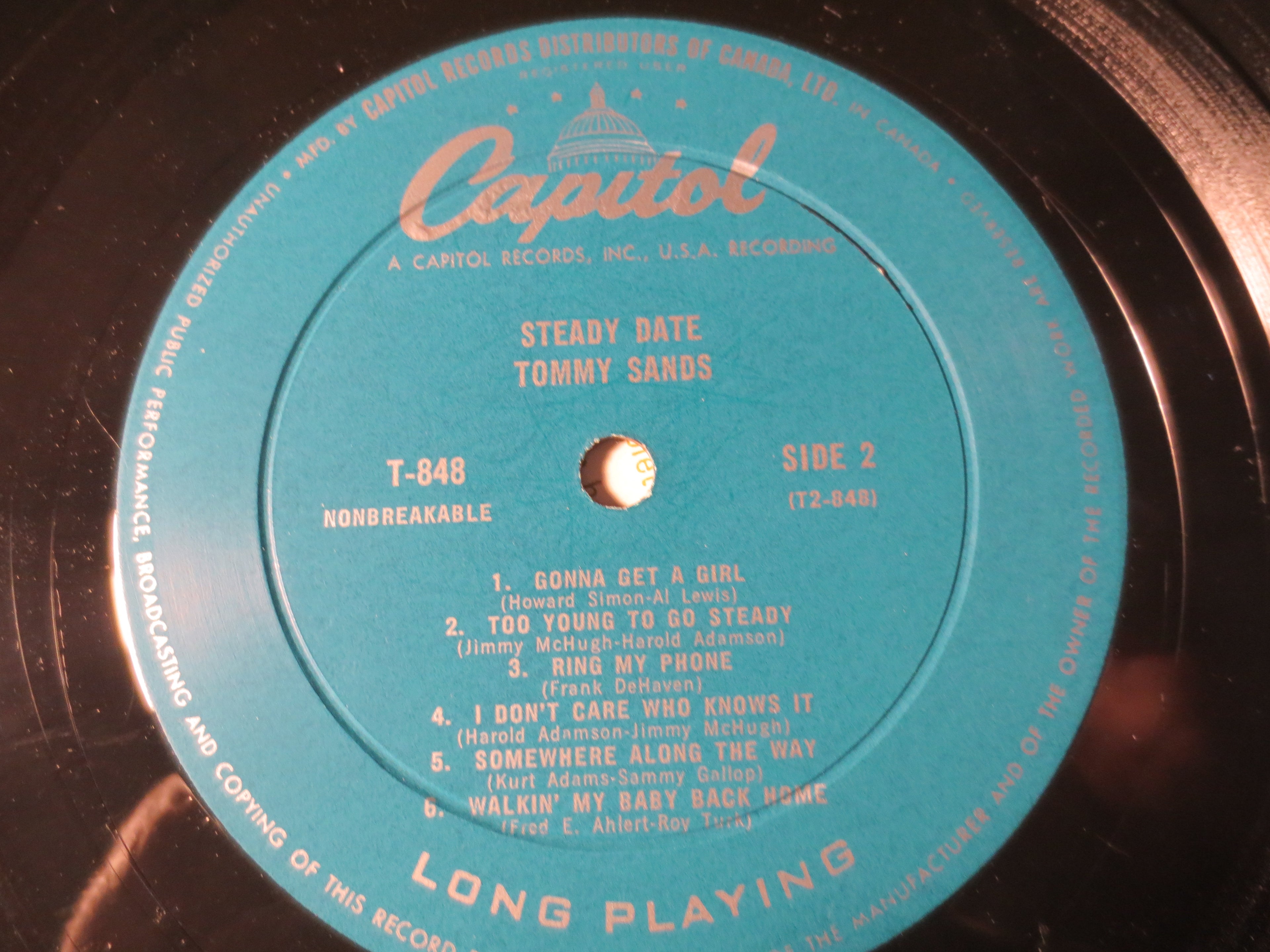Tommy Sands – Steady Date (1957) Vinyl LP