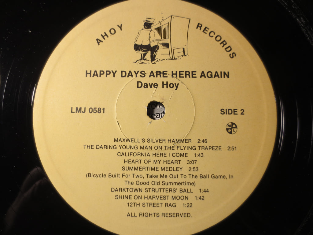 Dave Hoy – Happy Days Are Here Again (1970s) Vinyl LP