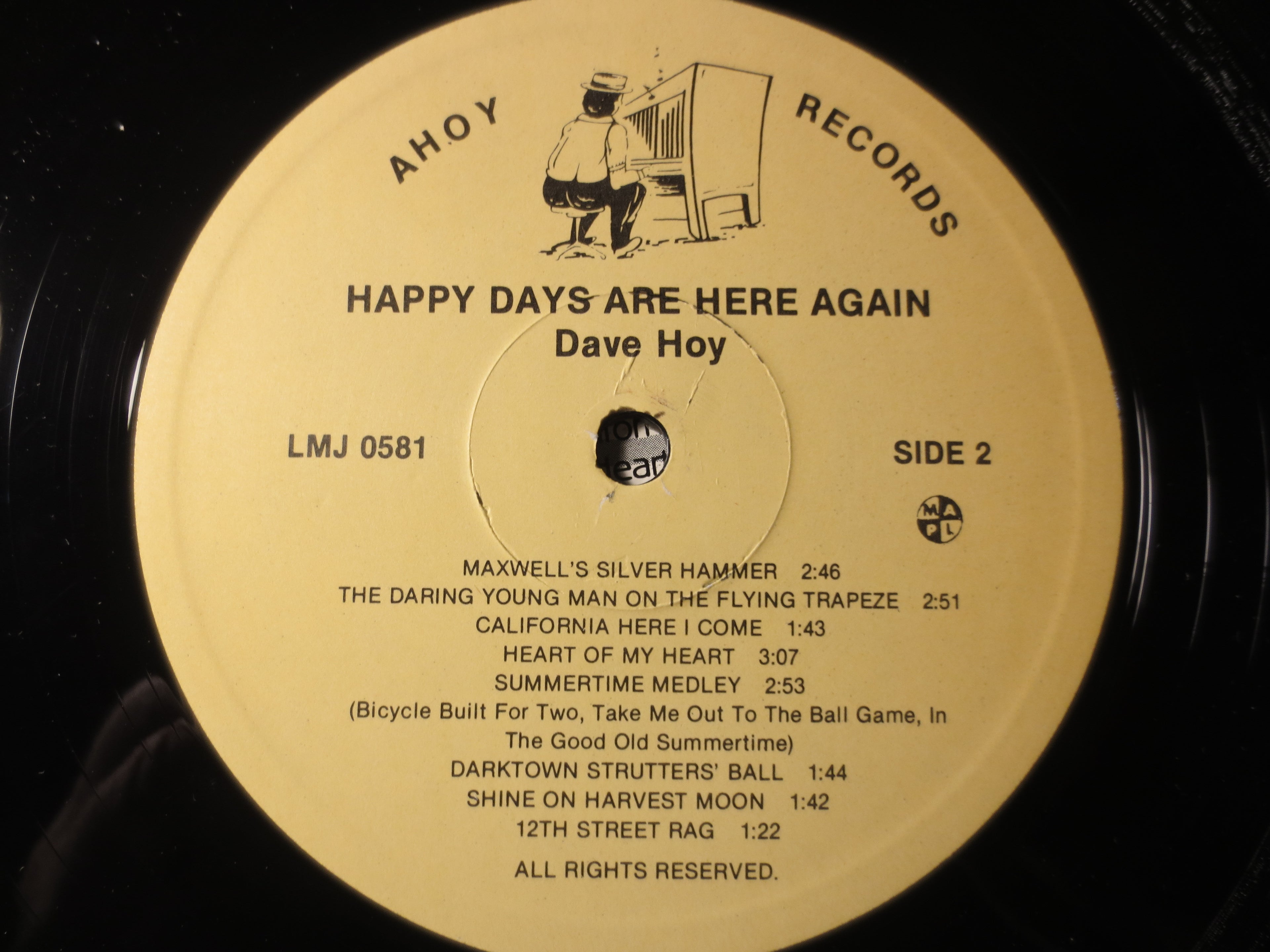 Dave Hoy – Happy Days Are Here Again (1970s) Vinyl LP