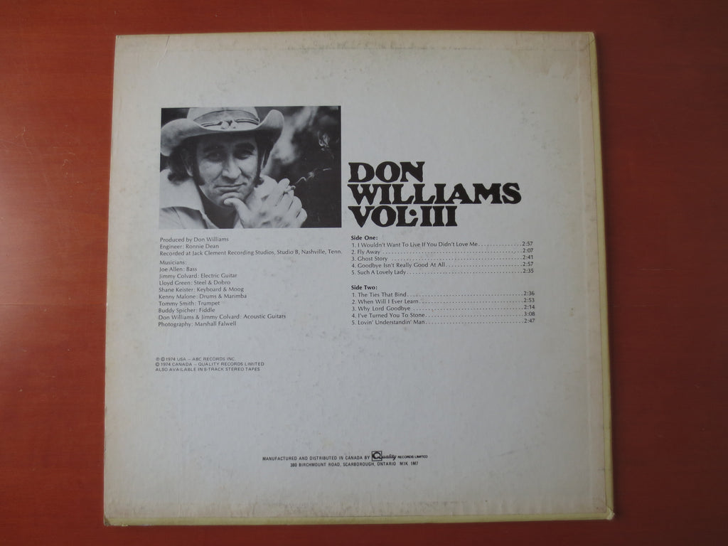 Don Williams – Volume III (1974) Vinyl LP