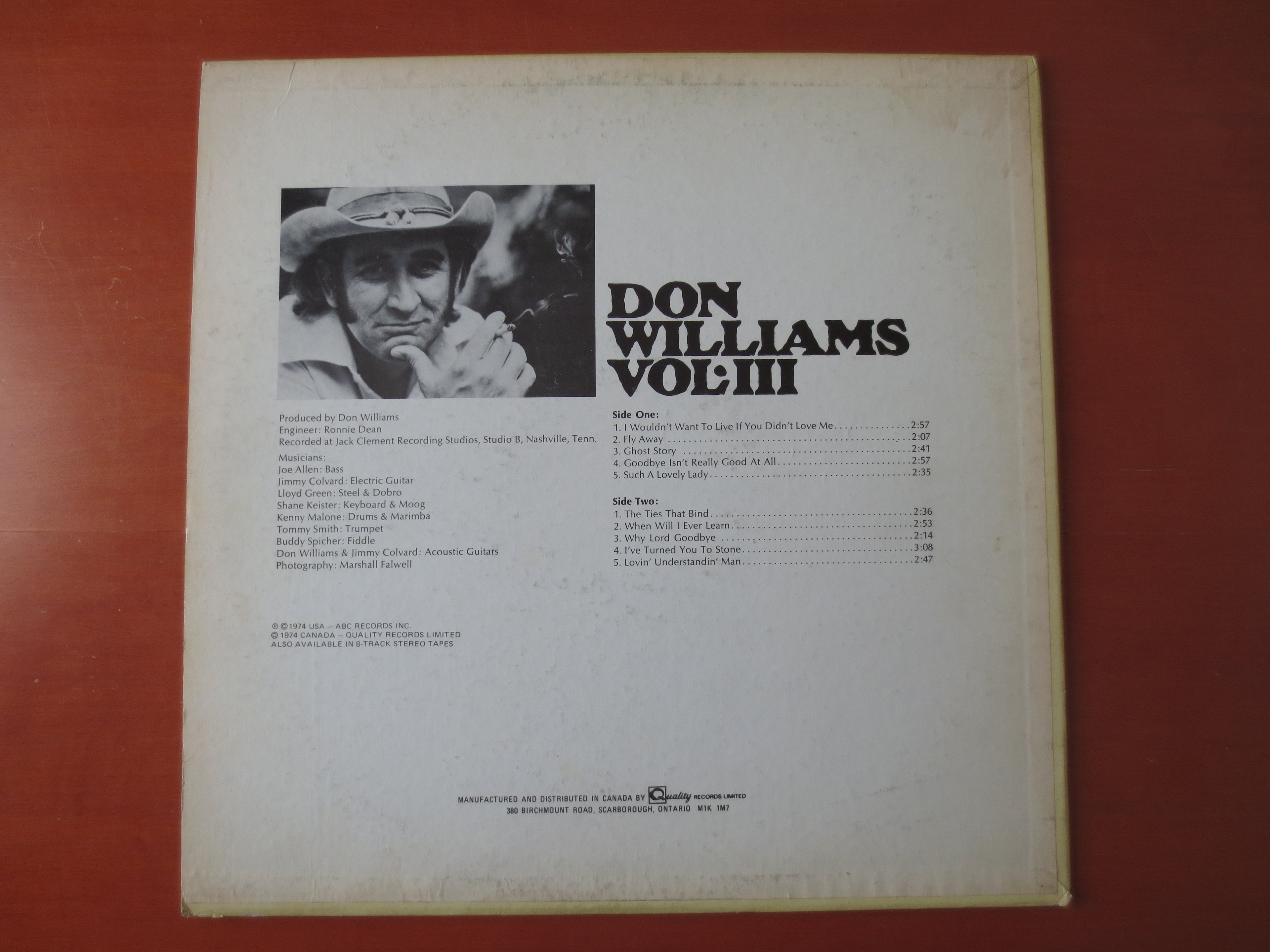 Don Williams – Volume III (1974) Vinyl LP