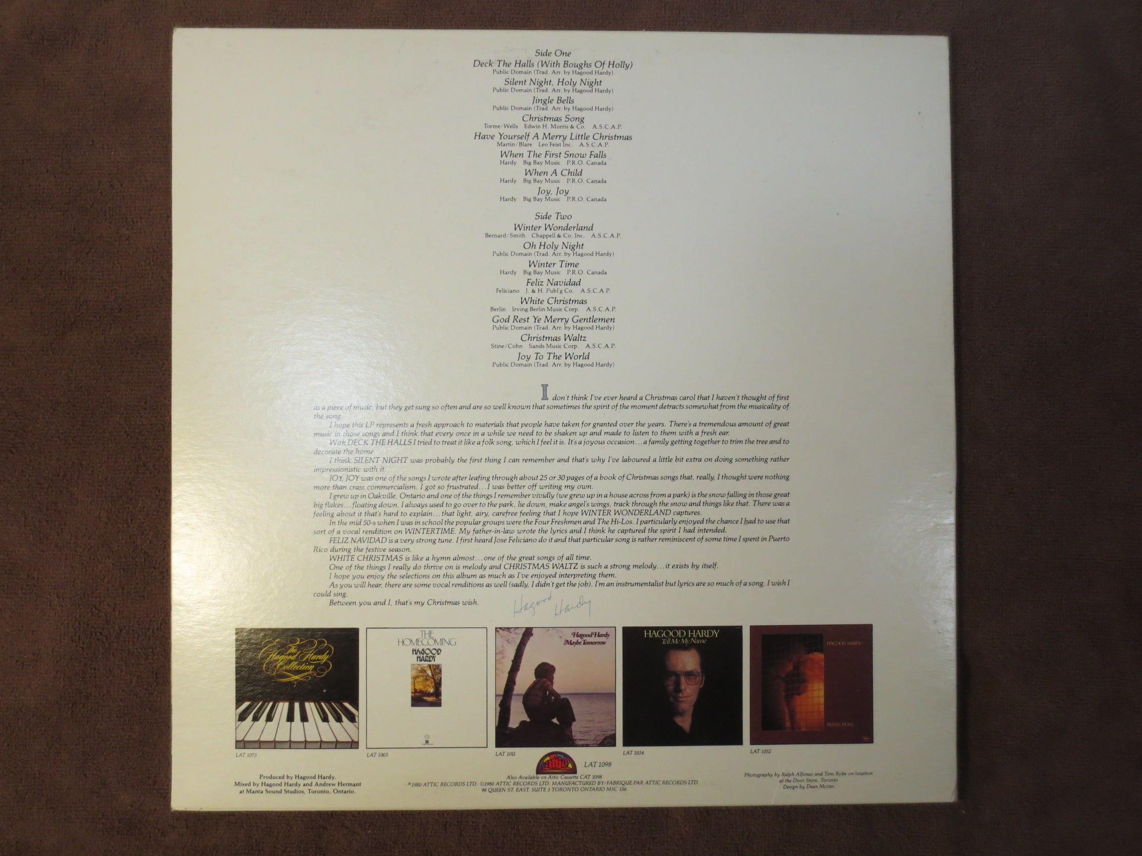 Hagood Hardy – The Christmas Album (1980) Vinyl LP