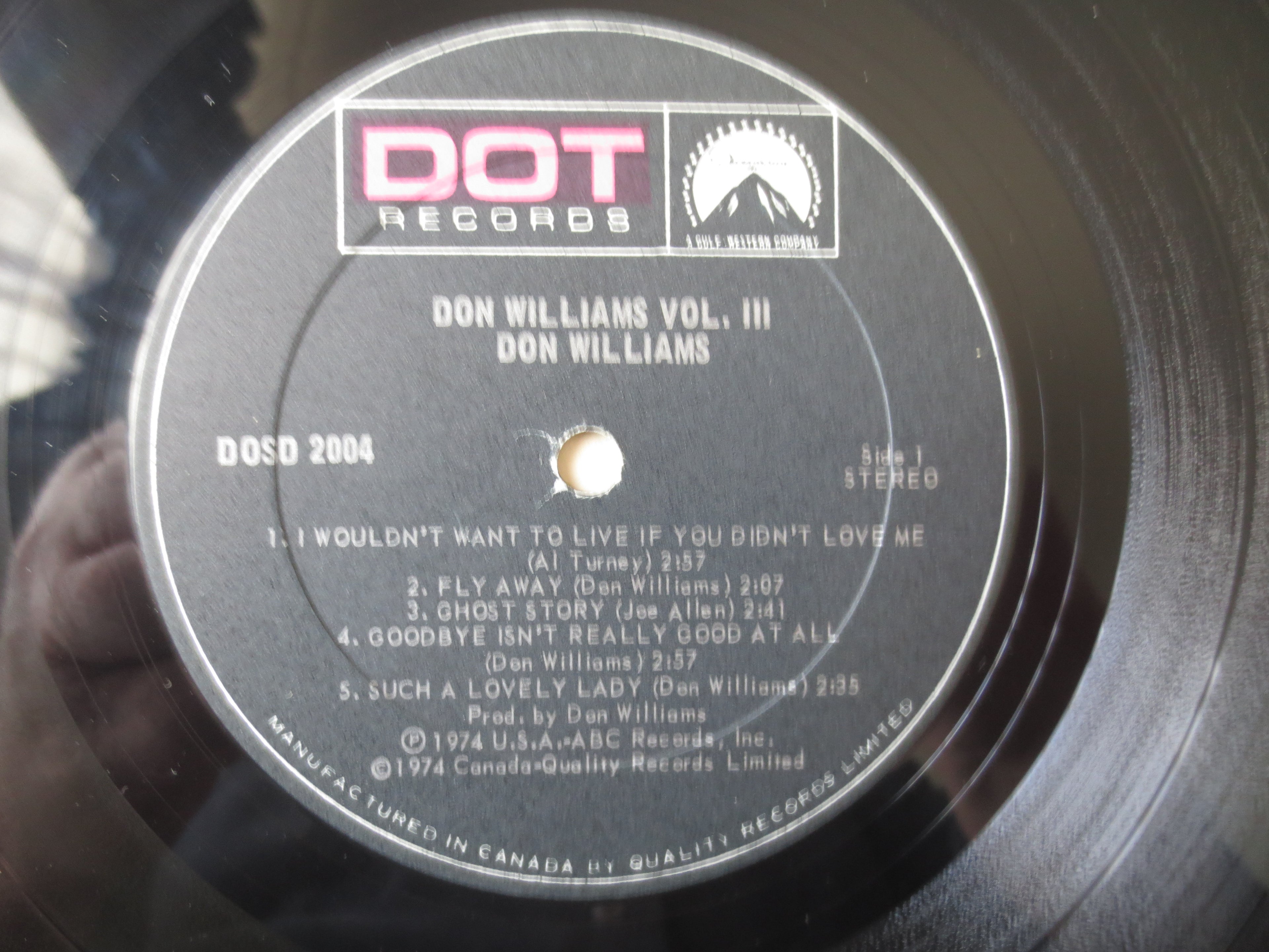 Don Williams – Volume III (1974) Vinyl LP