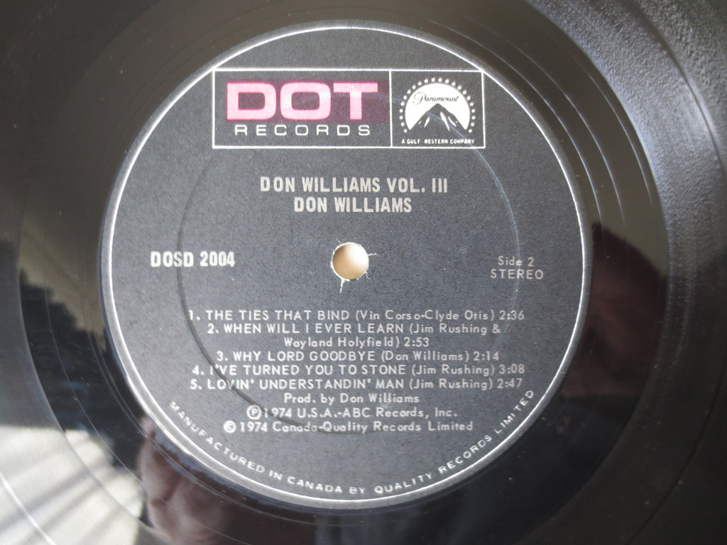 Don Williams – Volume III (1974) Vinyl LP