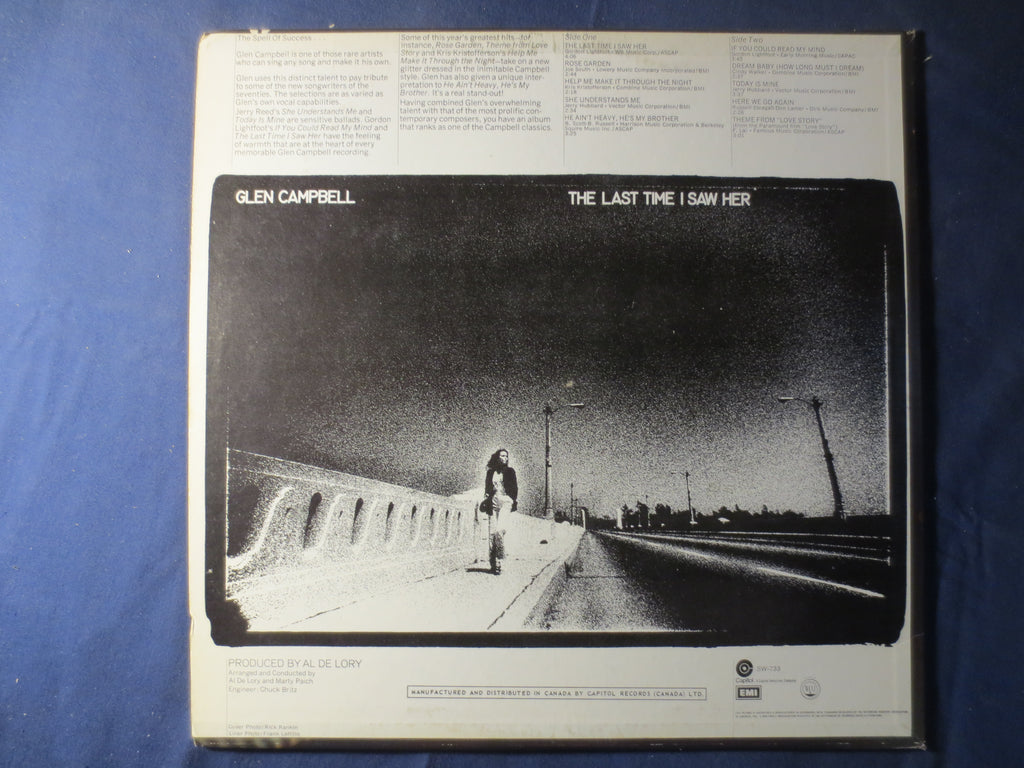 Glen Campbell – The Last Time I Saw Her (1971) Vinyl LP