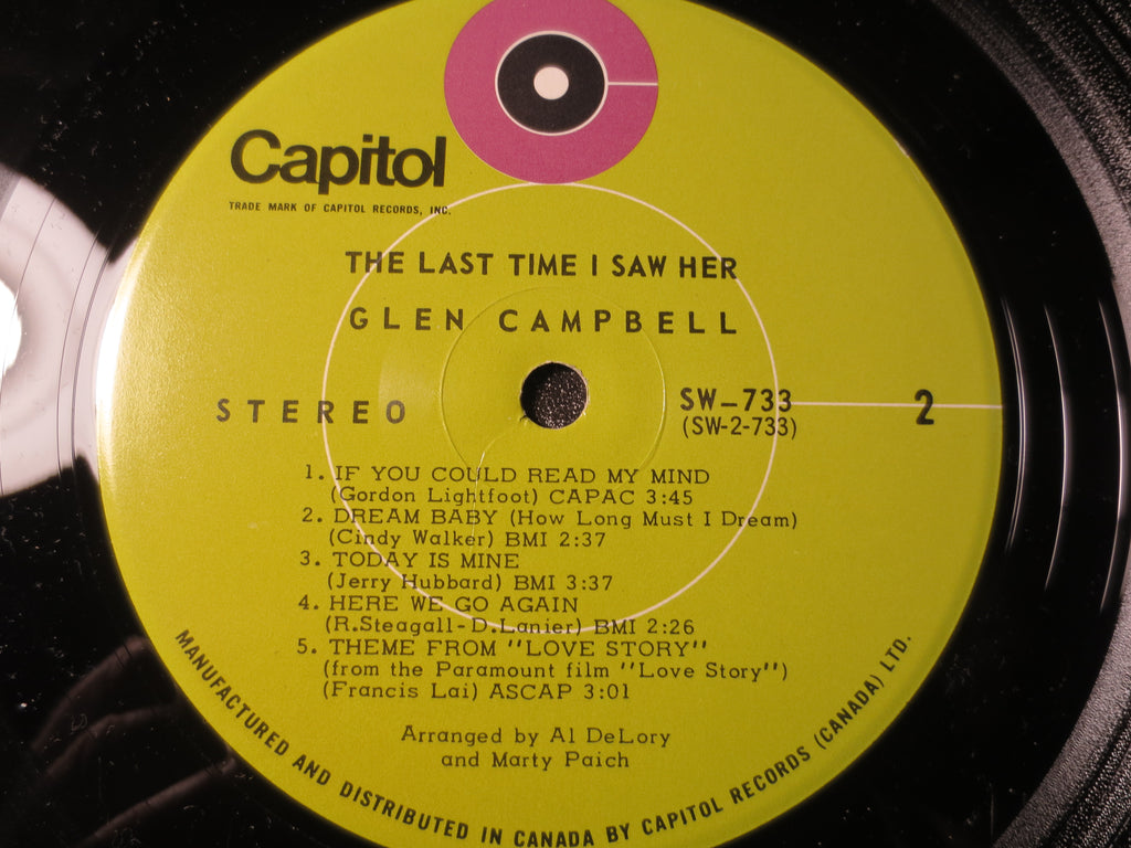 Glen Campbell – The Last Time I Saw Her (1971) Vinyl LP