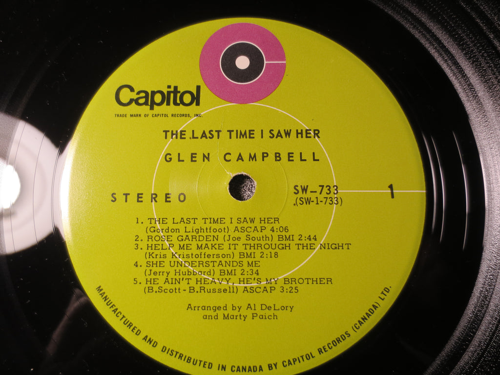 Glen Campbell – The Last Time I Saw Her (1971) Vinyl LP