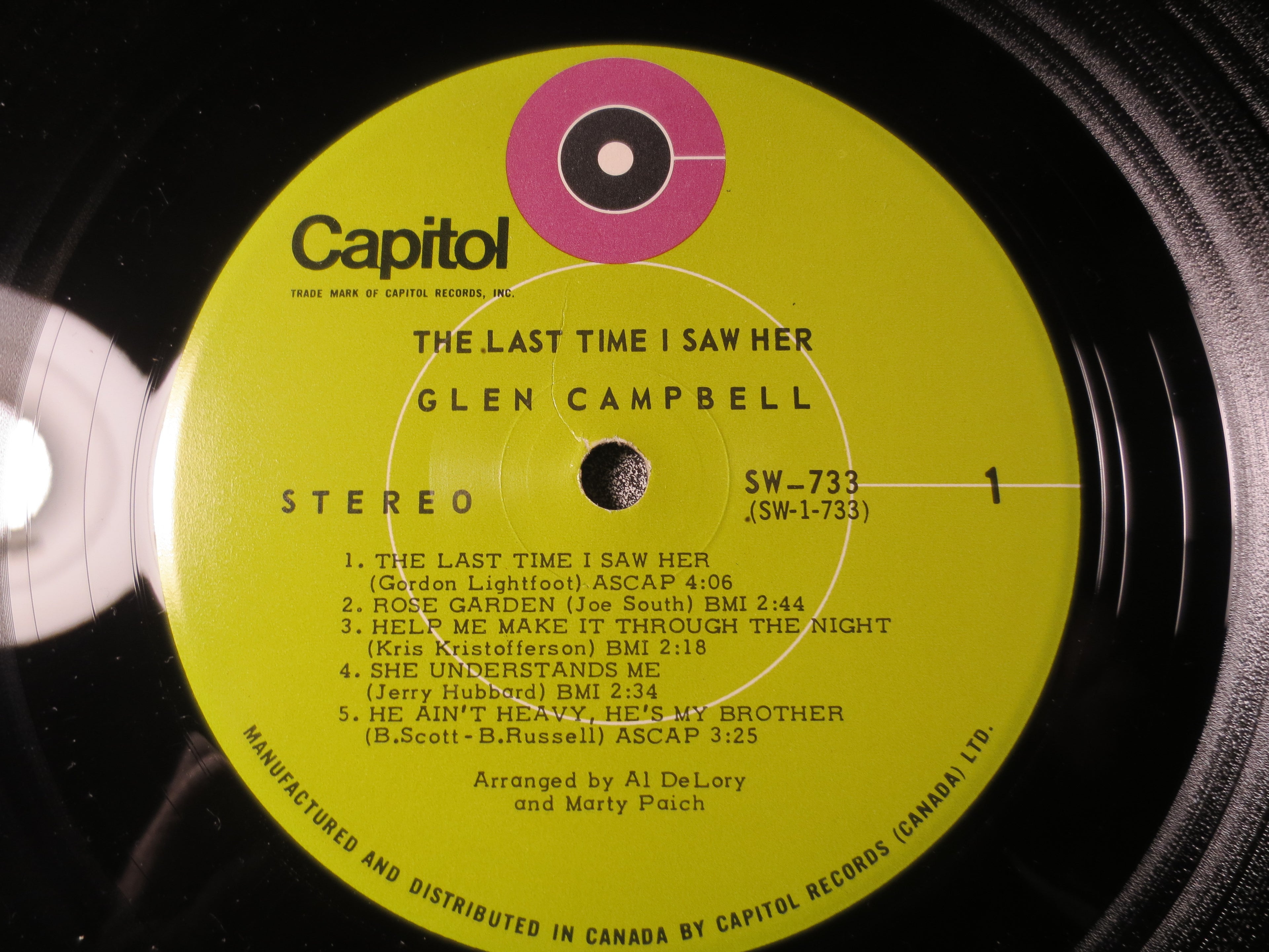 Glen Campbell – The Last Time I Saw Her (1971) Vinyl LP