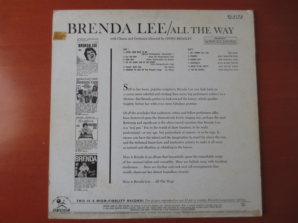 Brenda Lee – All the Way (1961) Vinyl LP