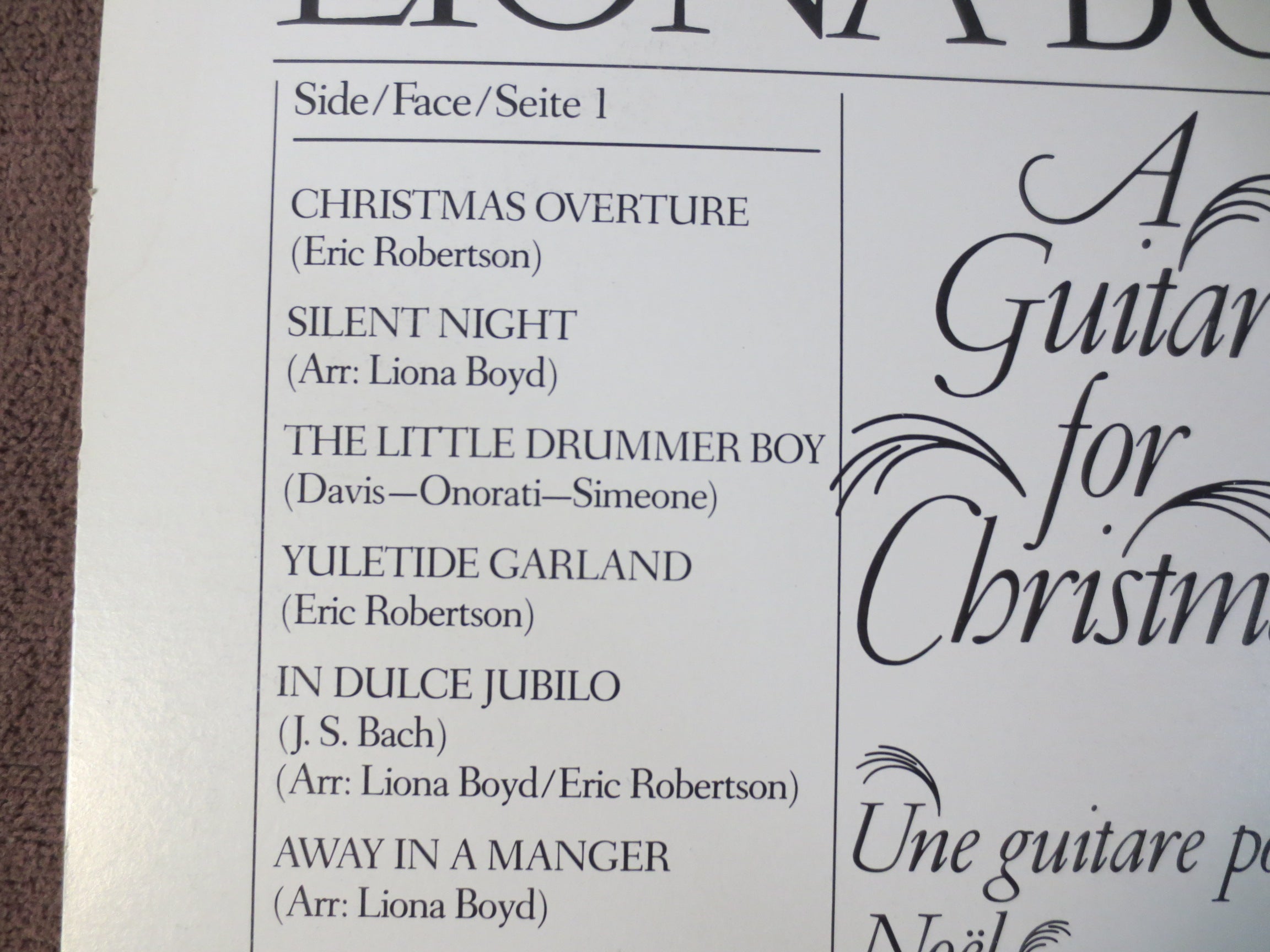 Liona Boyd – Christmas Album (1981) Vinyl LP