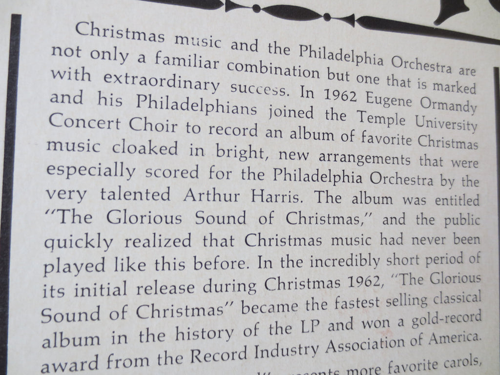 Eugene Ormandy & The Philadelphia Orchestra – A Festival Christmas (1964) Vinyl LP