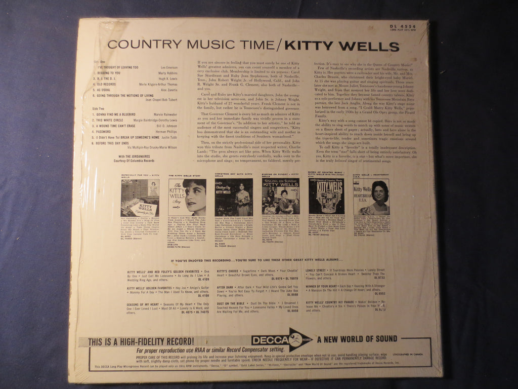 Kitty Wells – Country Music Time (1964) Vinyl LP