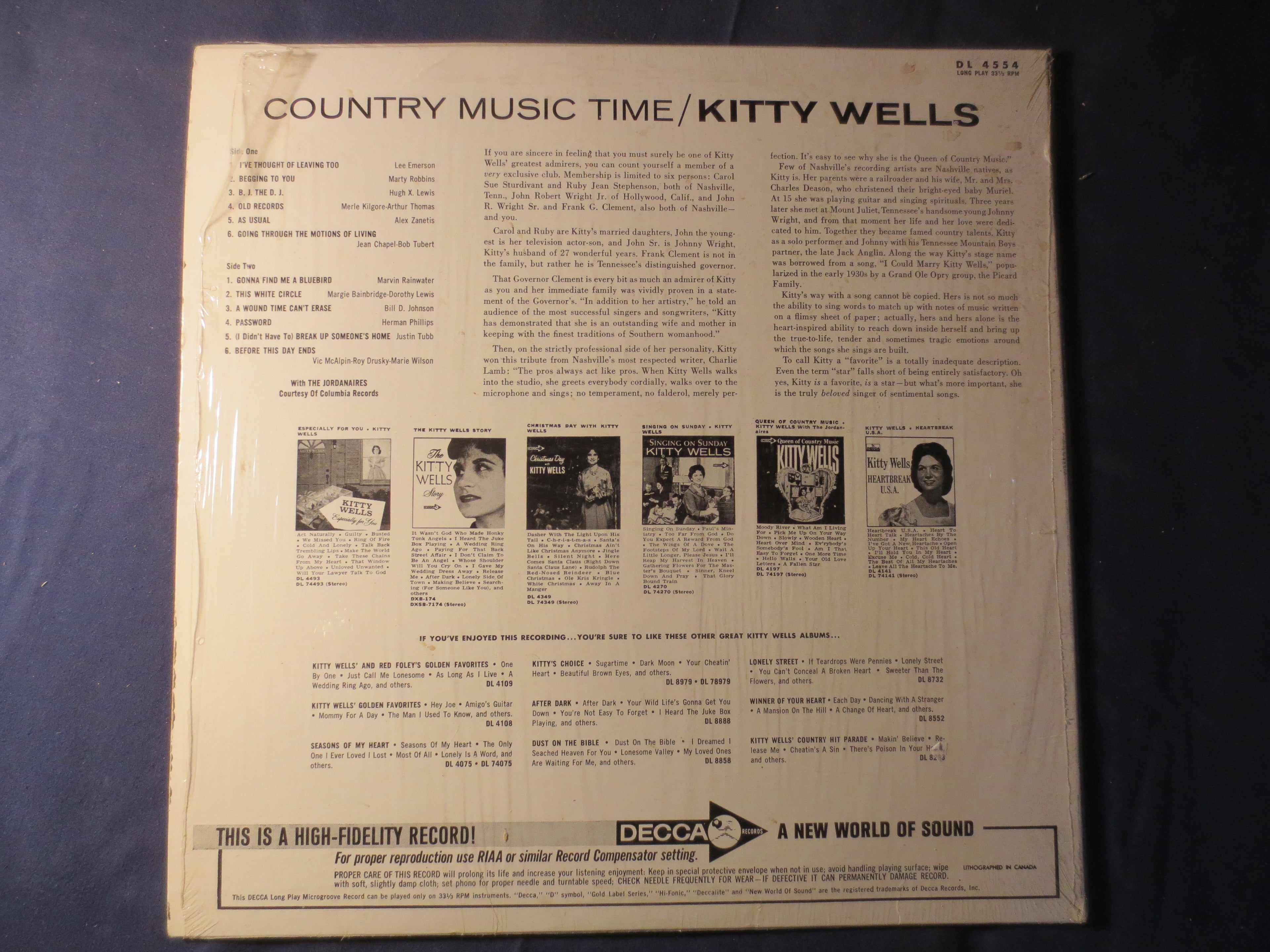 Kitty Wells – Country Music Time (1964) Vinyl LP