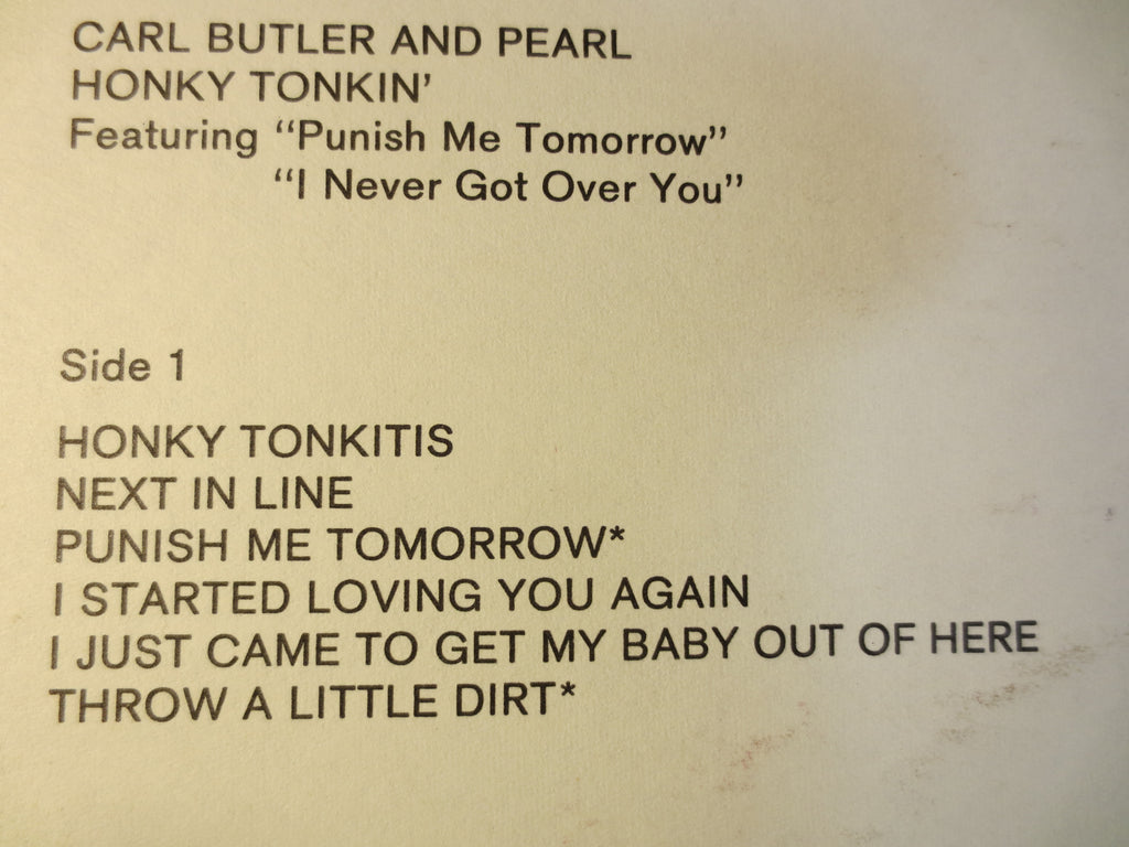 Carl Butler & Pearl – Honky Tonkin' (1969) Vinyl LP