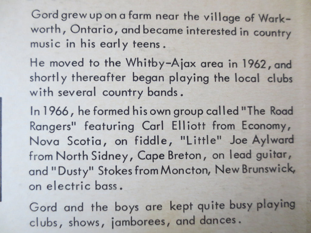Gord Grills – Songs and Recitations (1968) Vinyl LP