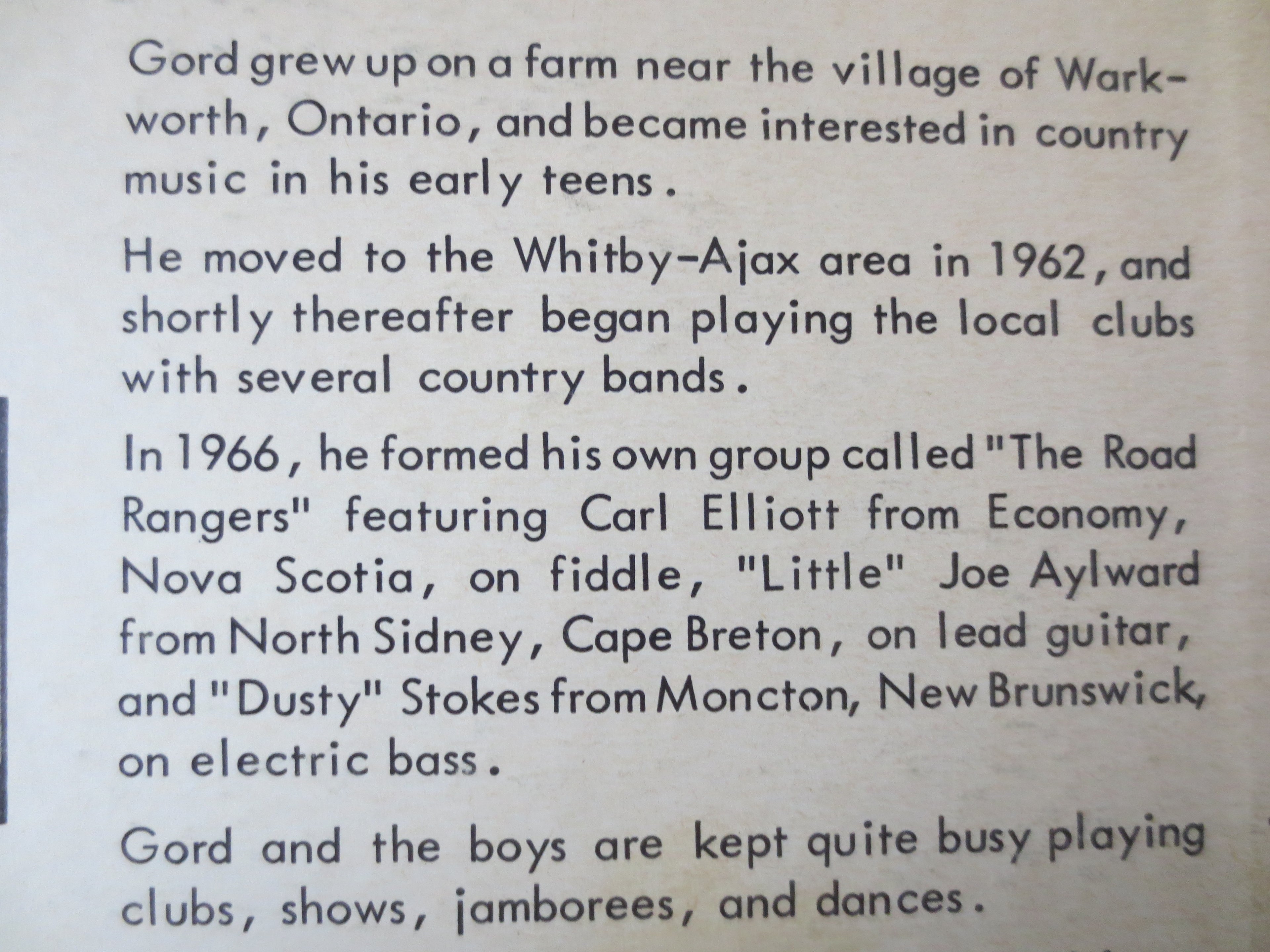 GORD GRILLS, SONGS and Recitations, Gord Grills Records, Gord Grills lp, Gord Grills Albums, Vintage Vinyl, 1968 Records