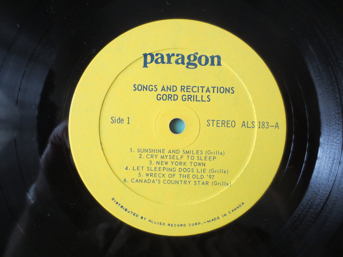 Gord Grills – Songs and Recitations (1968) Vinyl LP
