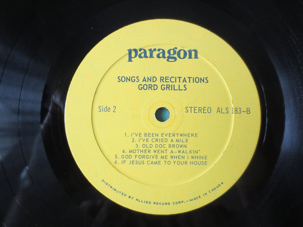 Gord Grills – Songs and Recitations (1968) Vinyl LP