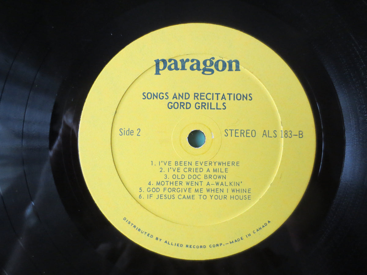 Gord Grills – Songs and Recitations (1968) Vinyl LP