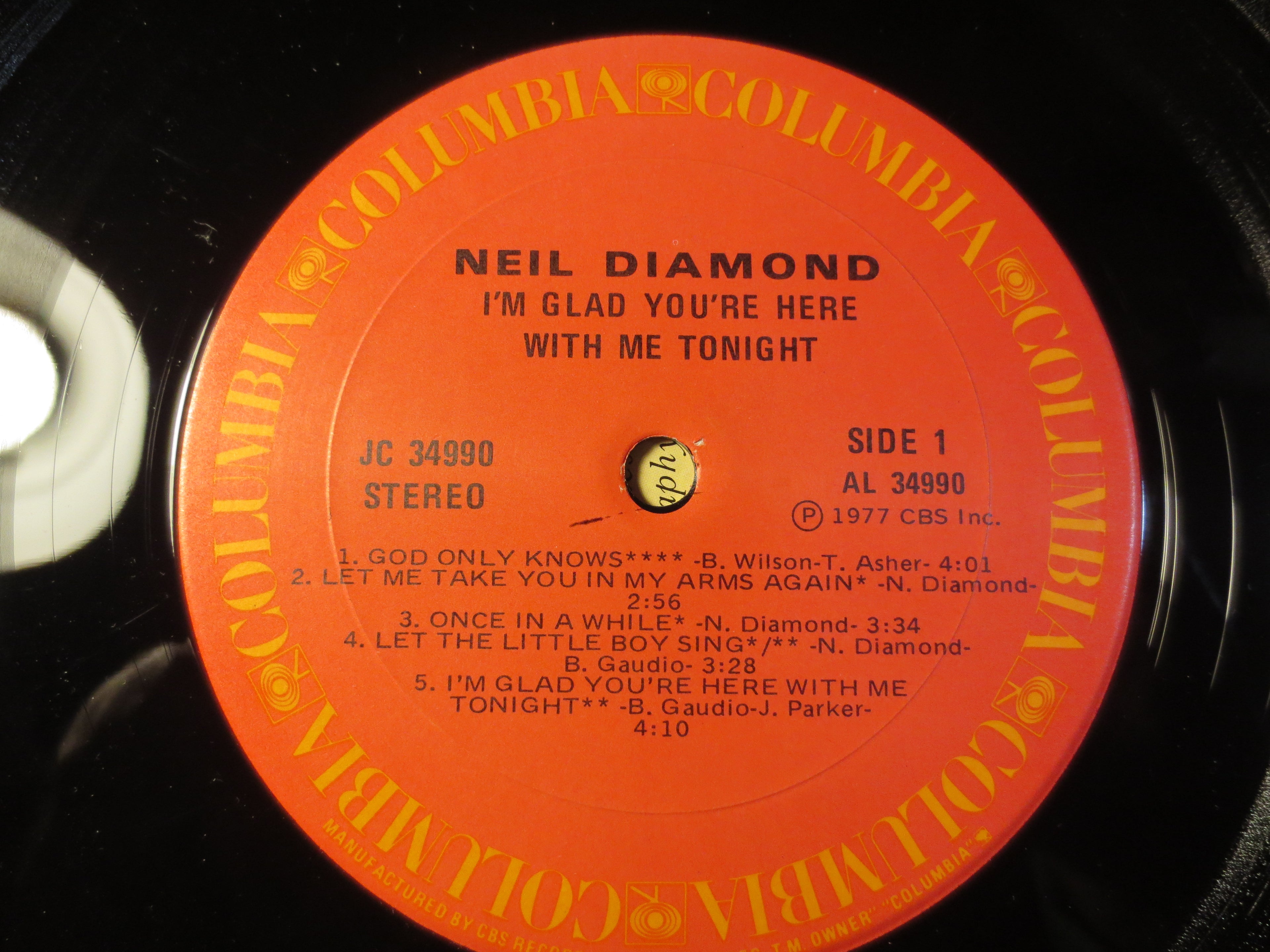 Neil Diamond – I'm Glad You're Here With Me Tonight (1977) Vinyl LP