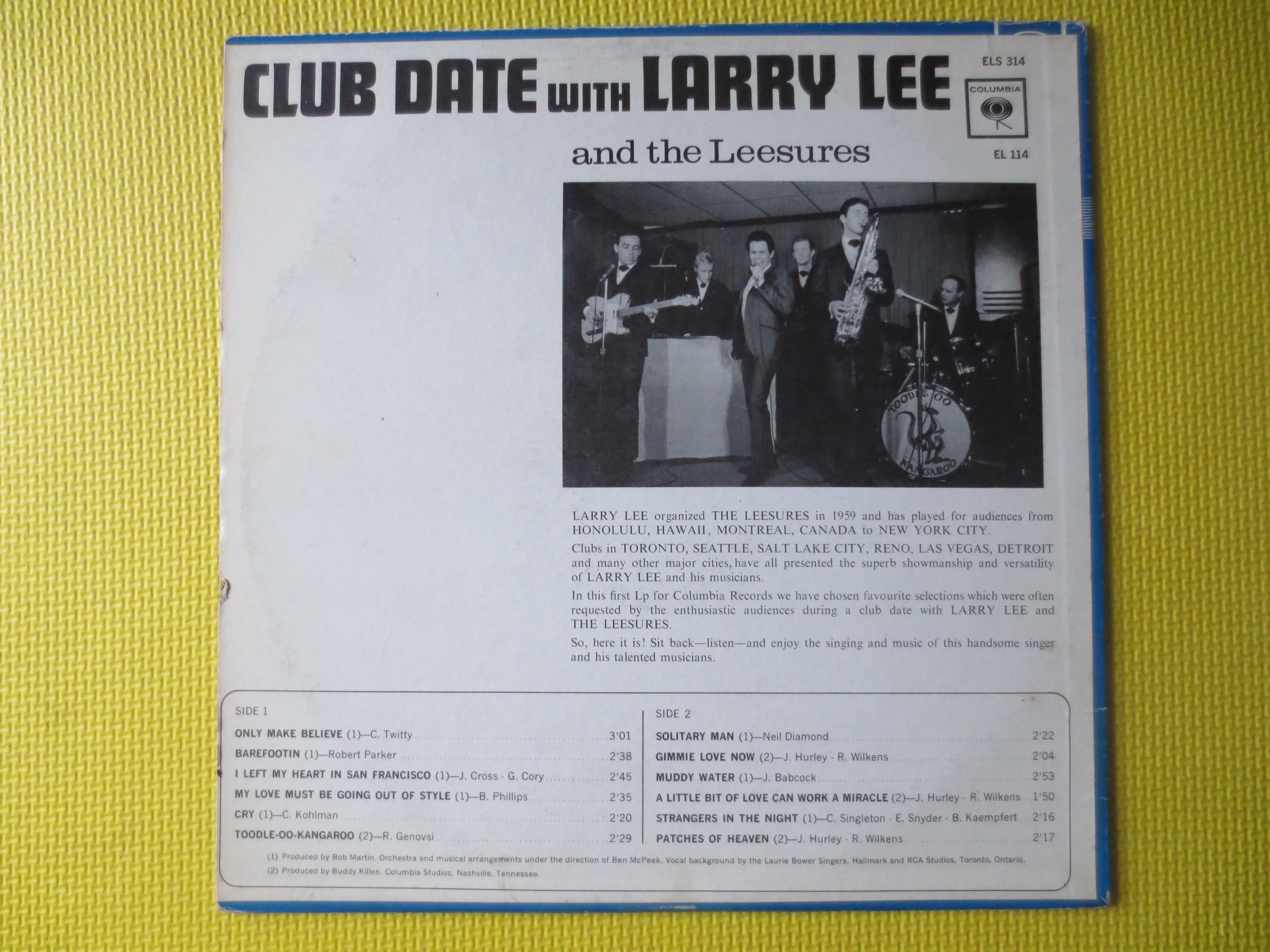Larry Lee & the Leesures – Club Date (1967) Vinyl LP