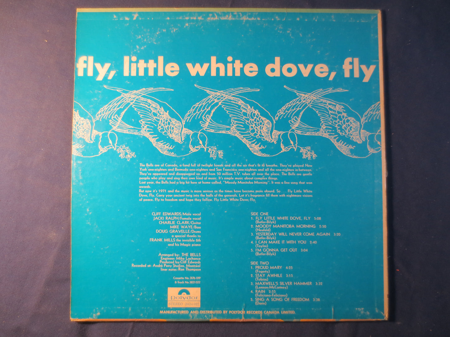 The BELLS, Fly Little WHITE DOVE Fly, The Bells Records, The Bells Album, The Bells Lp, Vinyl Records, Lps, 1971 Records