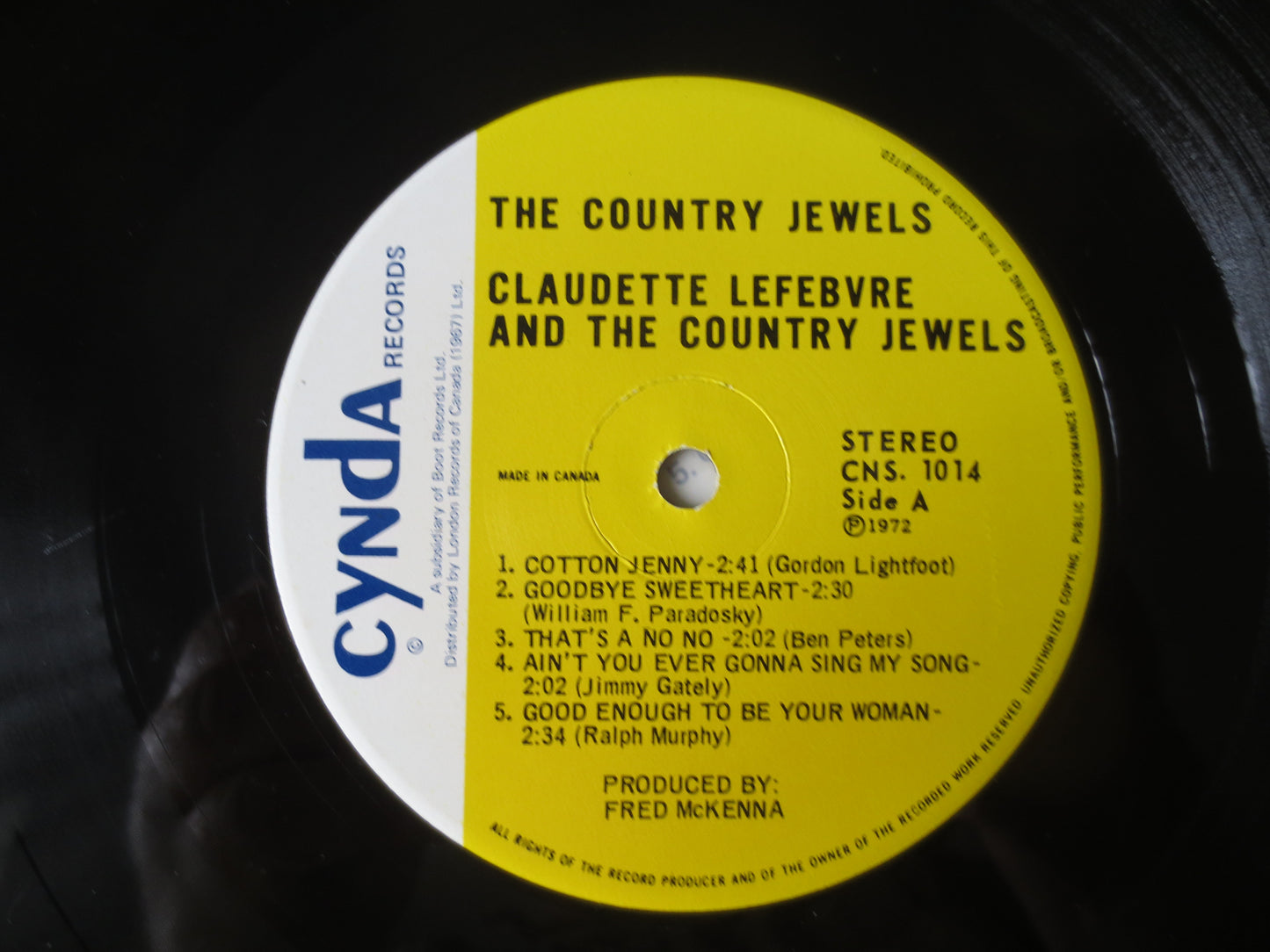 CLAUDETTE LEFEBRE, AUTOGRAPHED, Country Jewels, lps, Vintage Vinyl, Record Vinyl, Records, Country Records, 1972 Records
