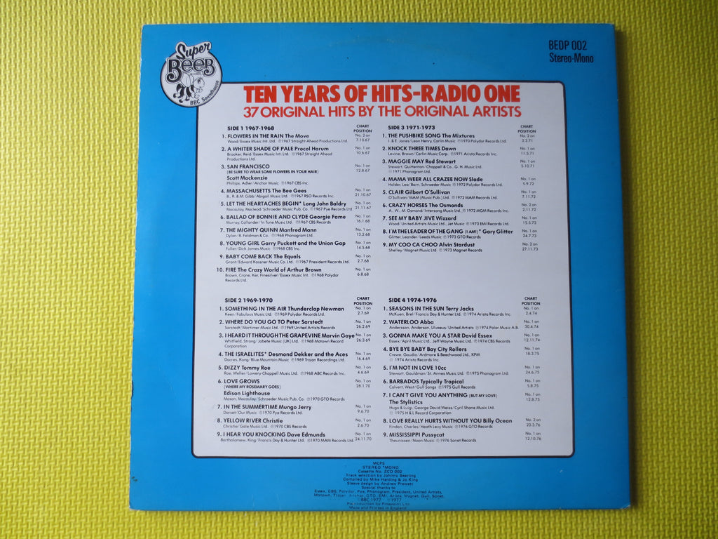 Various Artists – Radio 1: 10 Years of Hits (1977) Vinyl LP