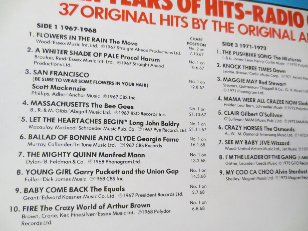 Various Artists – Radio 1: 10 Years of Hits (1977) Vinyl LP