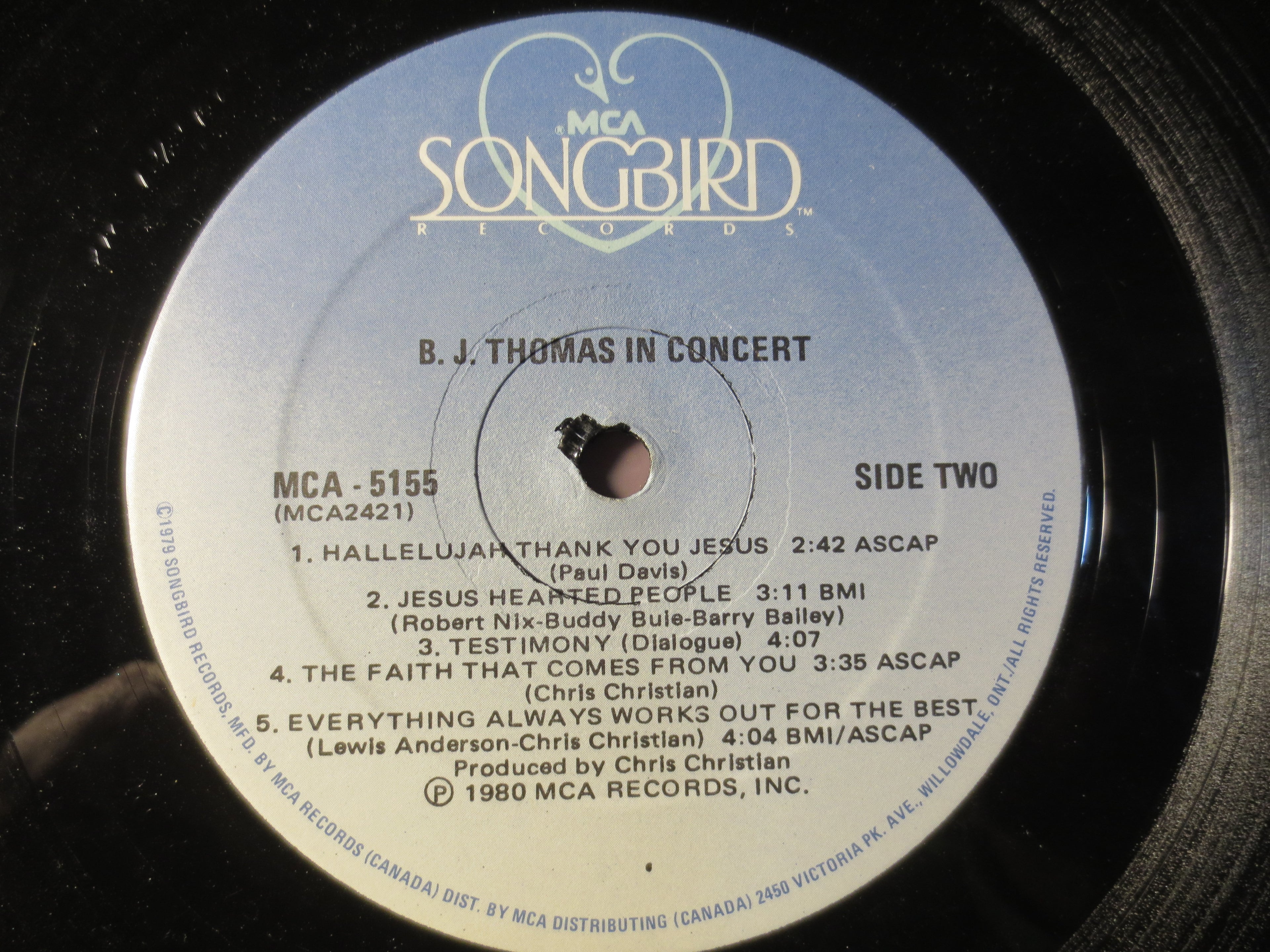 B.J. Thomas – In Concert (1980) Vinyl LP