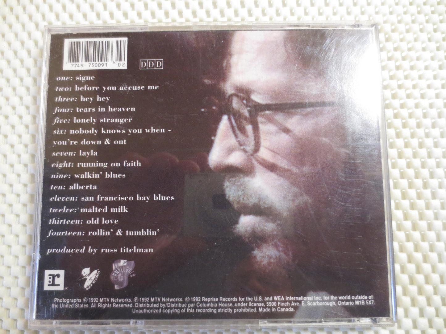 ERIC CLAPTON, Unplugged, ERIC Clapton Cd, Vintage Compact Disc, Eric Clapton Lp, Rock Cd, Pop Cd, Music Cd, 1992 Compact Discs