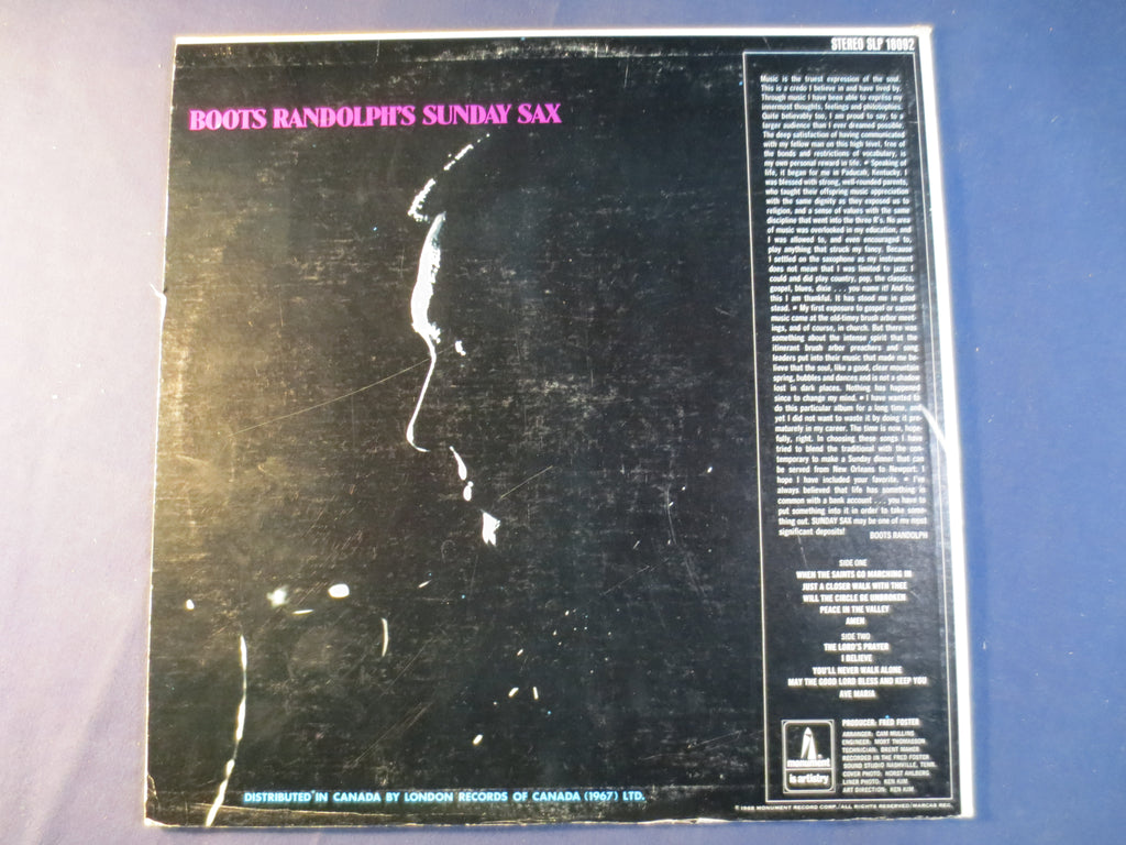 Boots Randolph – Sunday Sax (1968) Vinyl LP