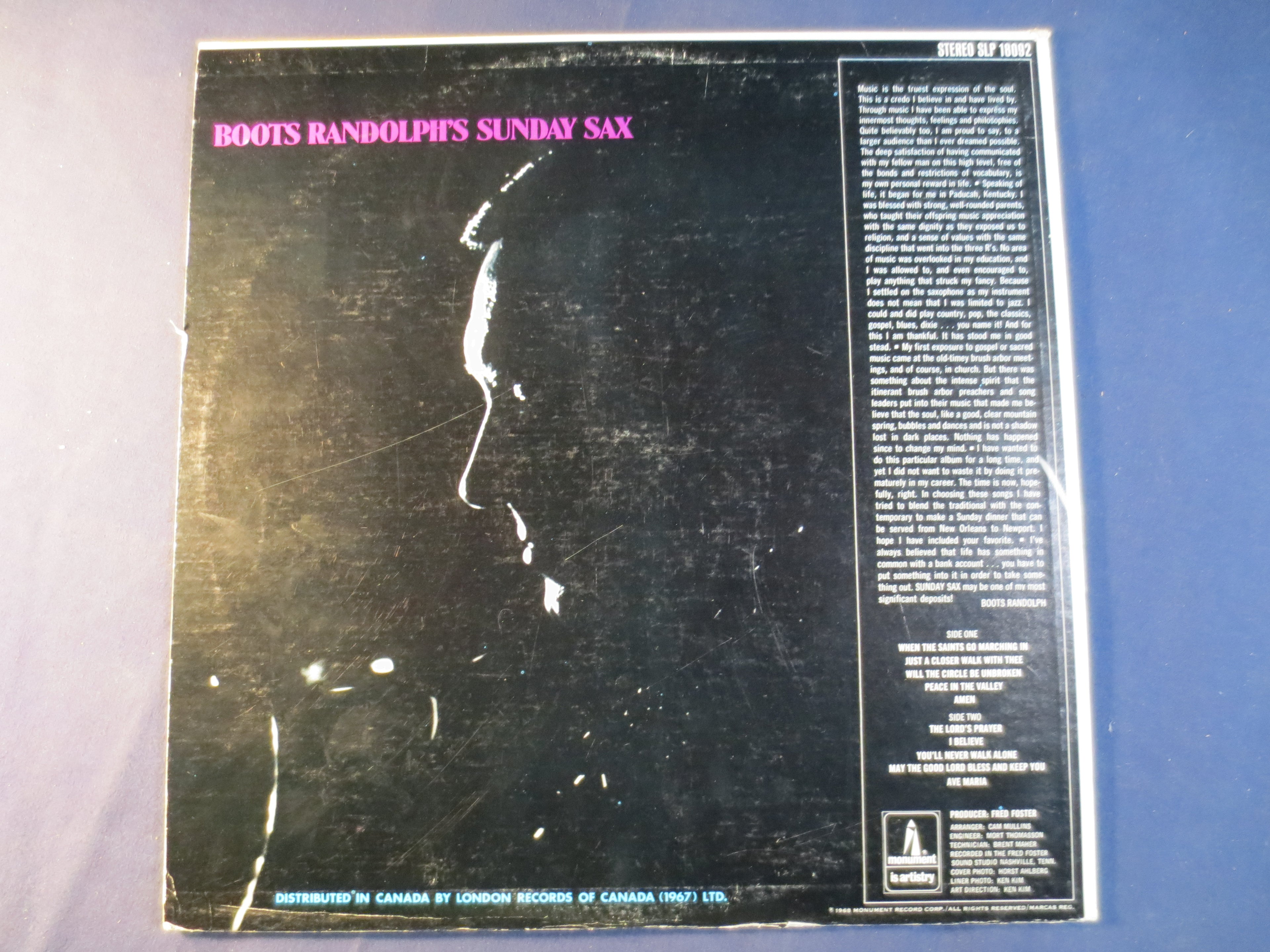 Boots Randolph – Sunday Sax (1968) Vinyl LP