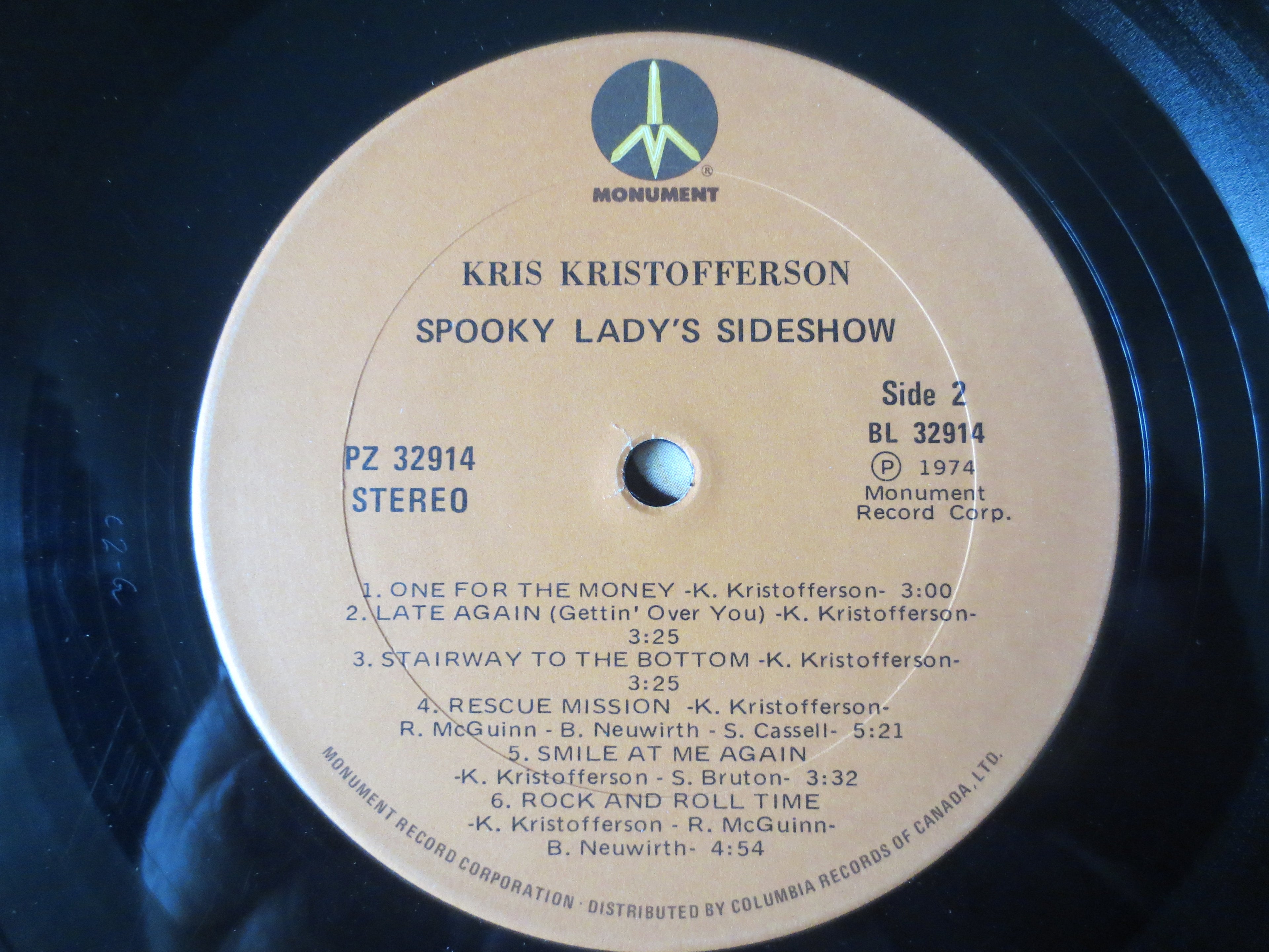 Kris Kristofferson – Spooky Lady's Sideshow (1974) Vinyl LP