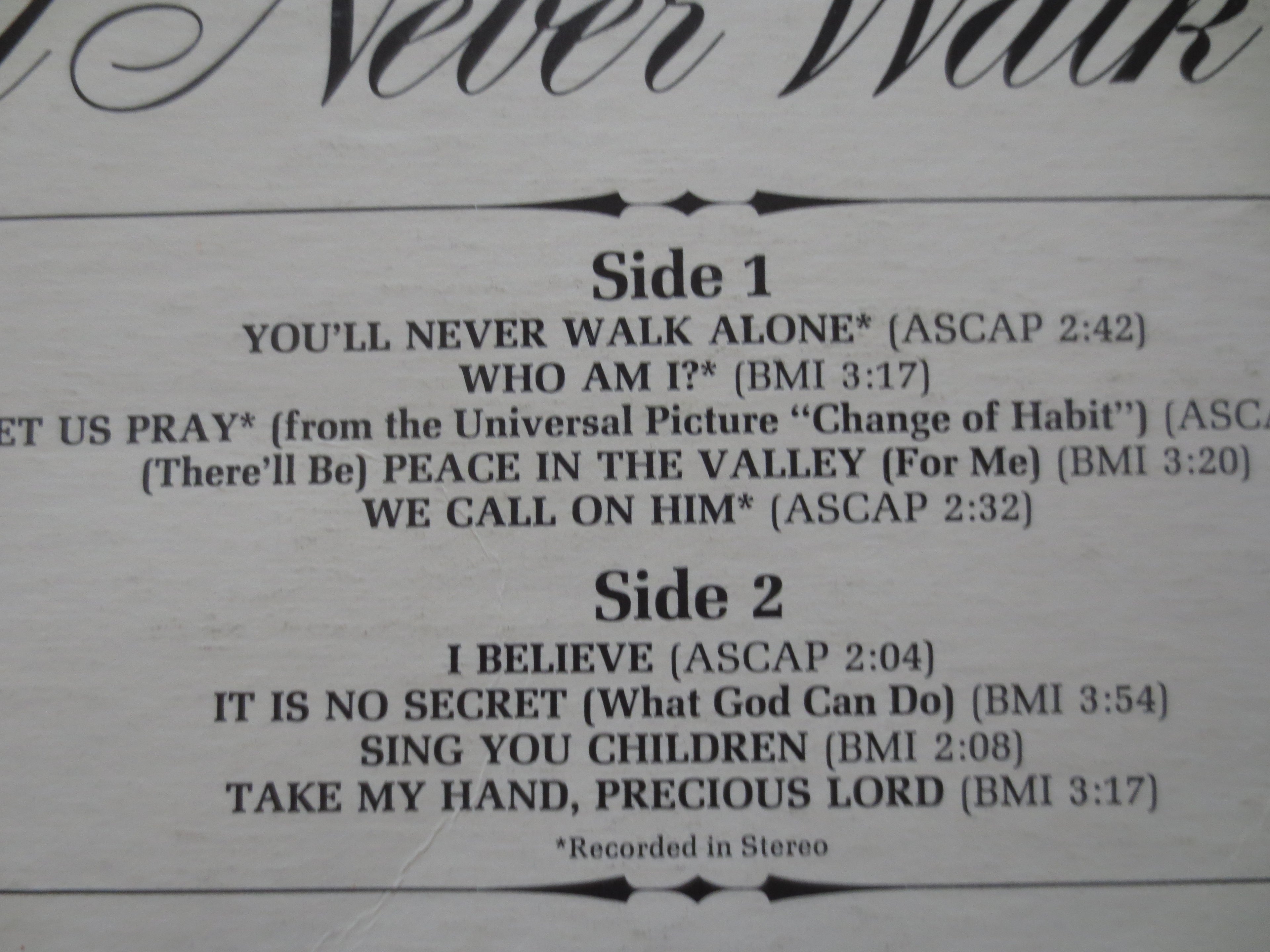 Elvis Presley – You'll Never Walk Alone (1971) Vinyl LP