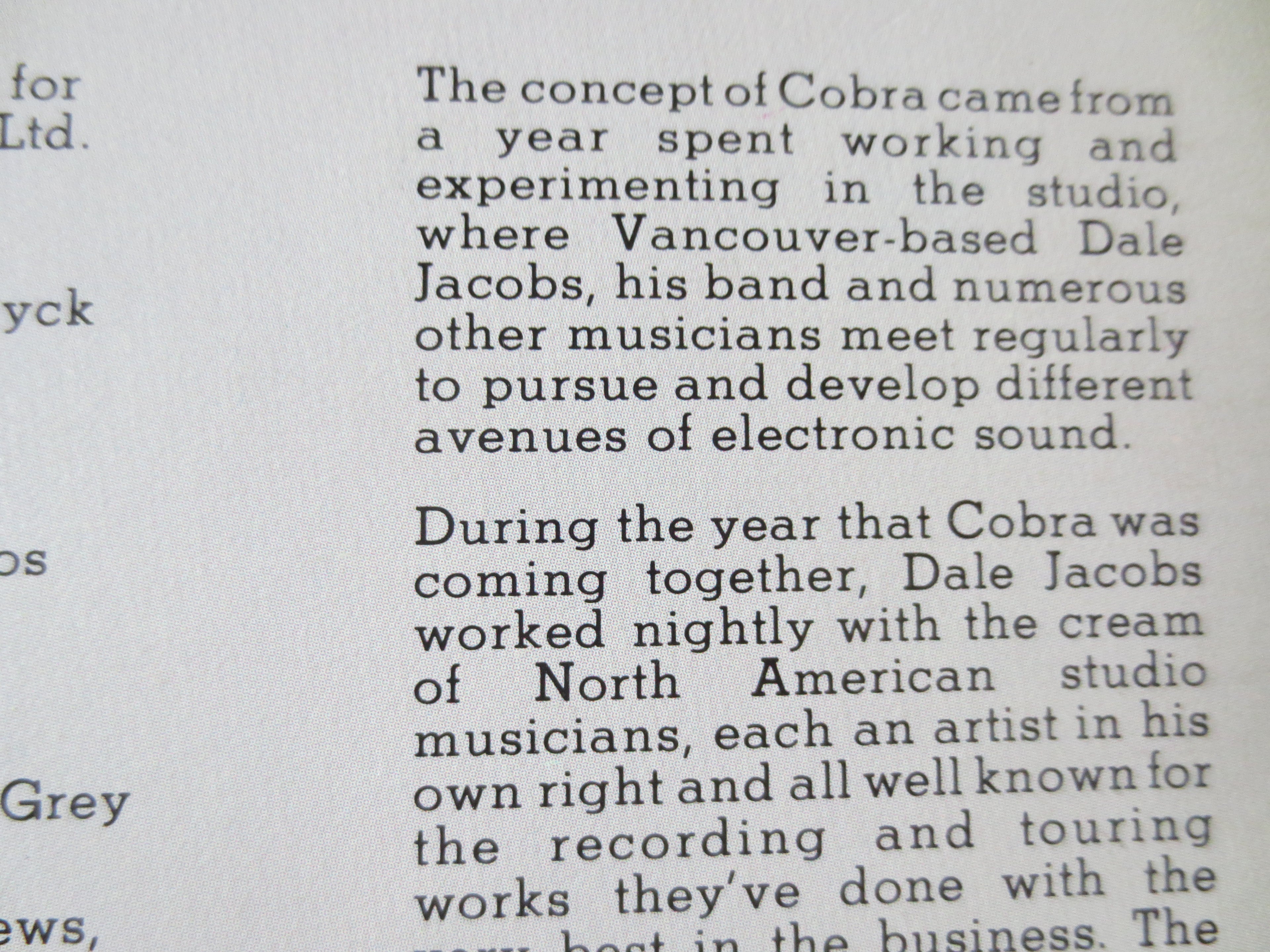Dale Jacobs – Cobra (1979) Vinyl LP