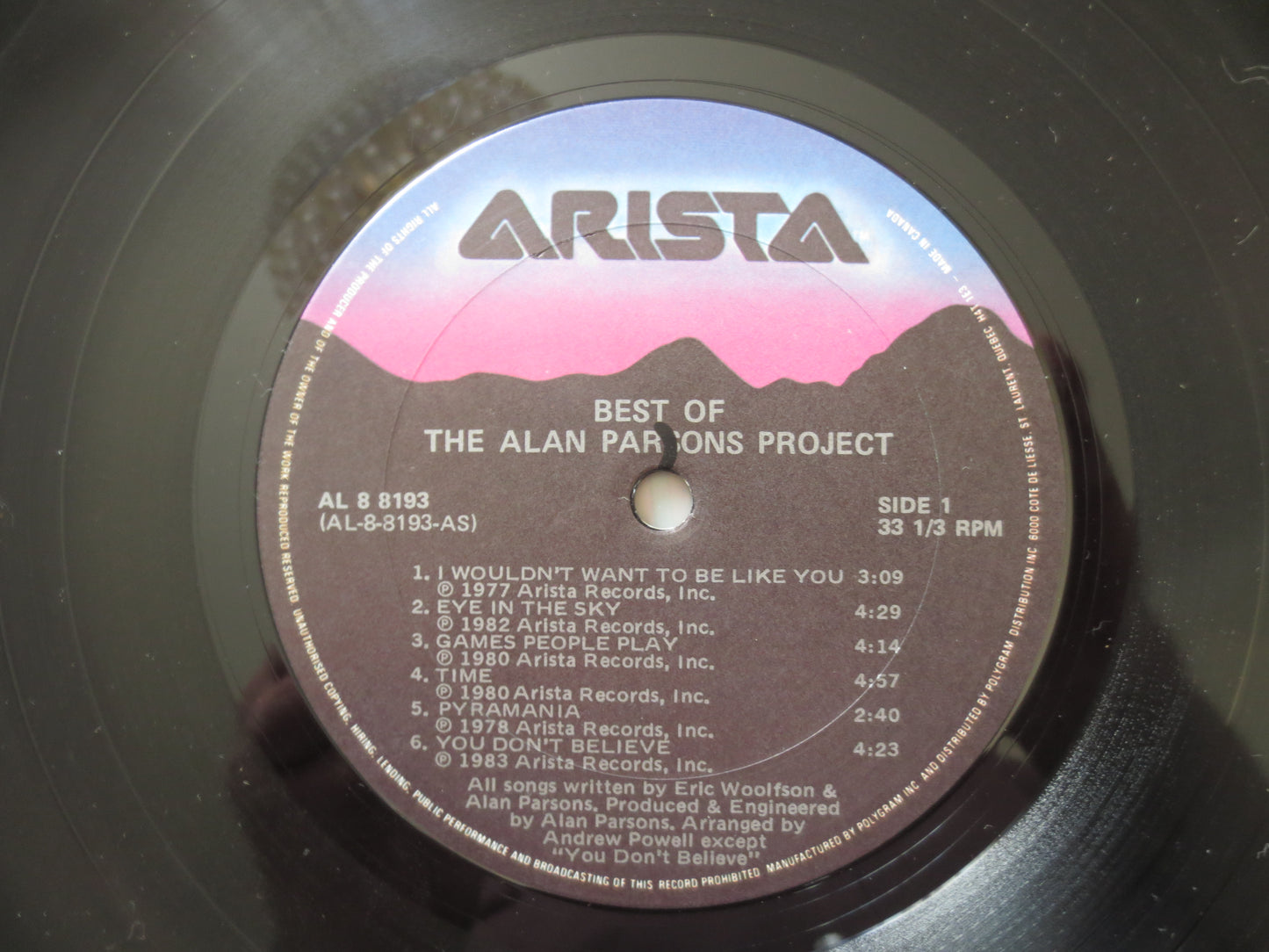 ALAN PARSONS PROJECT, Best of, Rock Record, Rock Vinyl, Vintage Vinyl, Record Vinyl, Vinyl Record, Vinyl Lp, 1983 Records