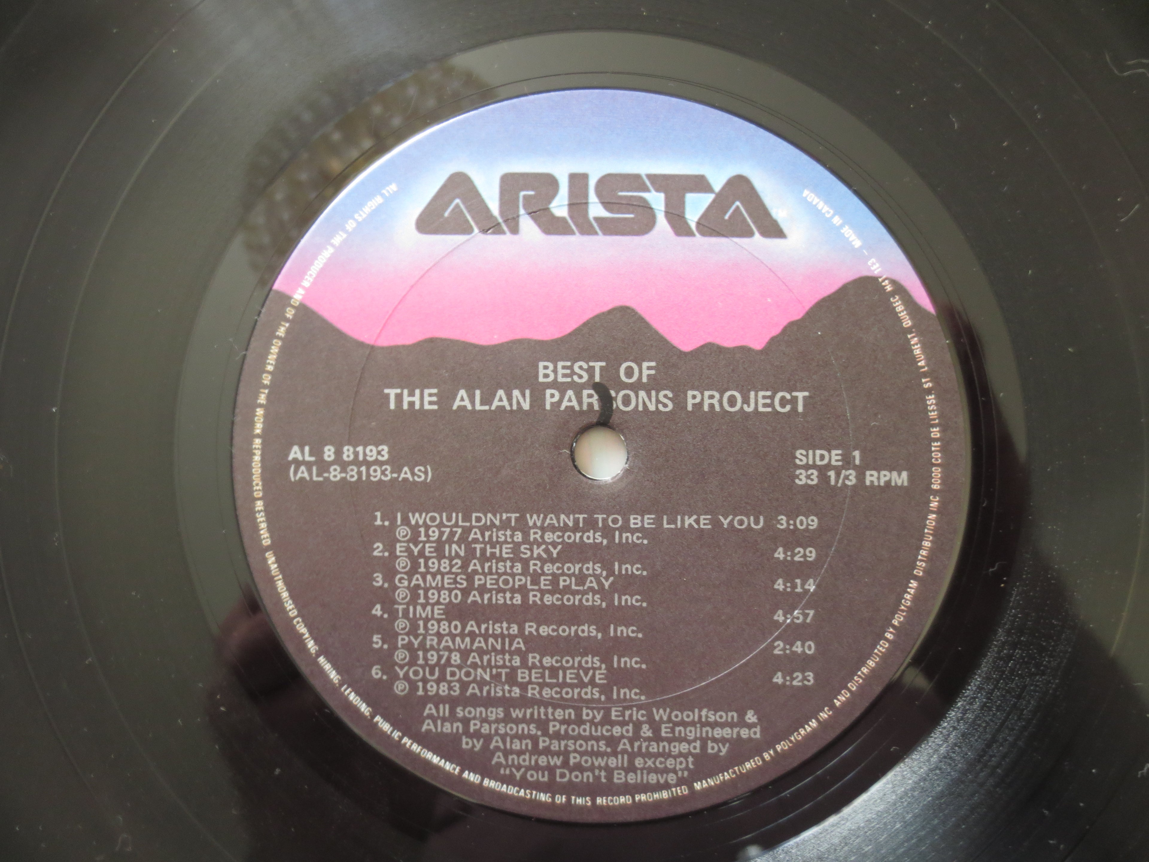 The Alan Parsons Project – Best of The Alan Parsons Project (1983) Vinyl LP