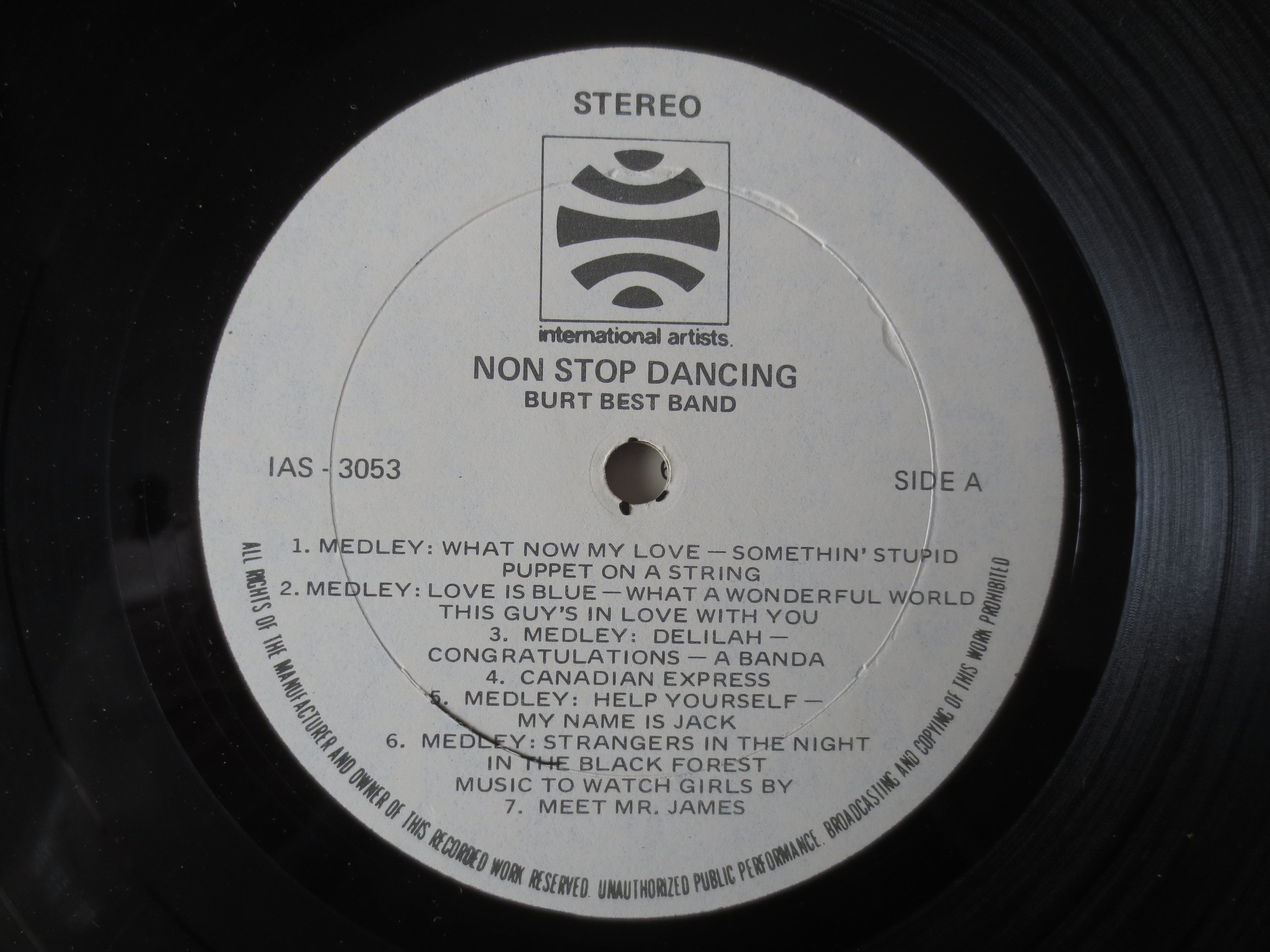 Burt Best Band – Non-Stop Dancing (1967) Vinyl LP