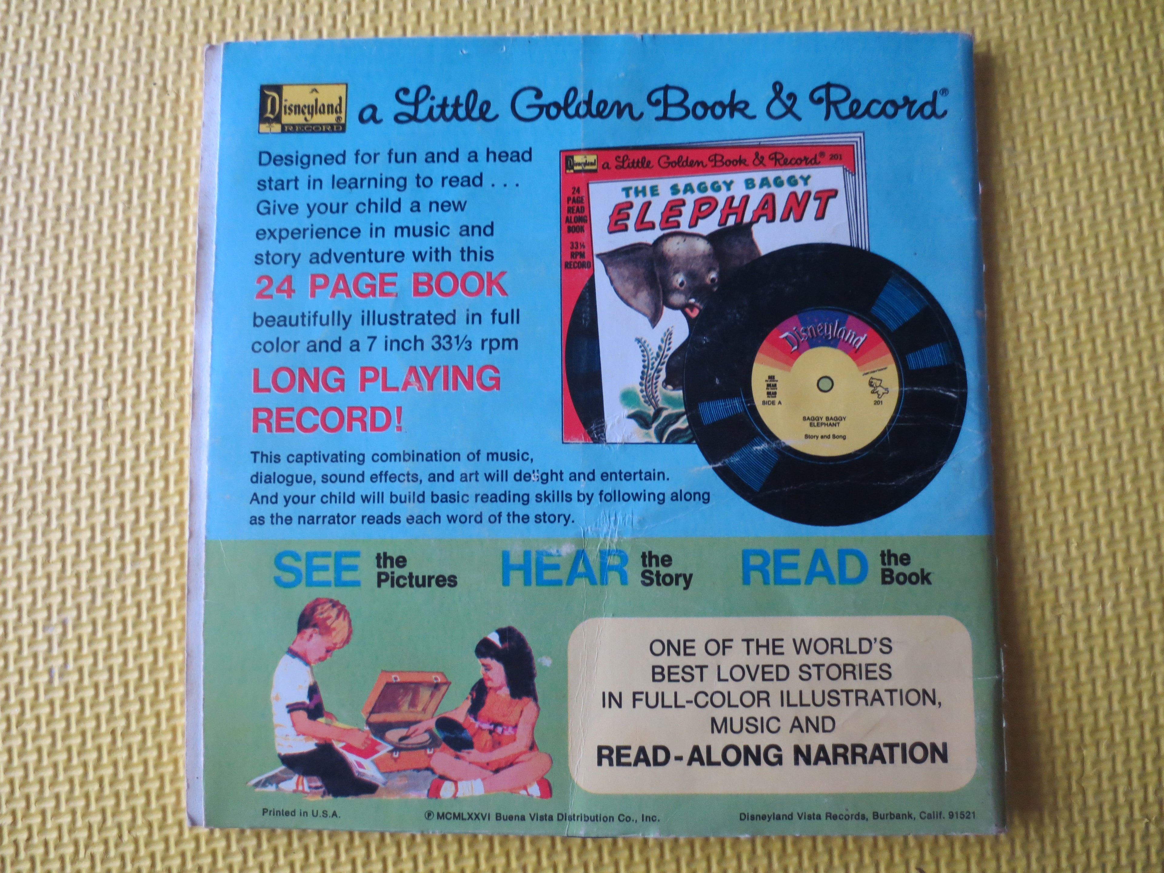 Disney – The Saggy Baggy Elephant (1975) Vinyl LP + Book
