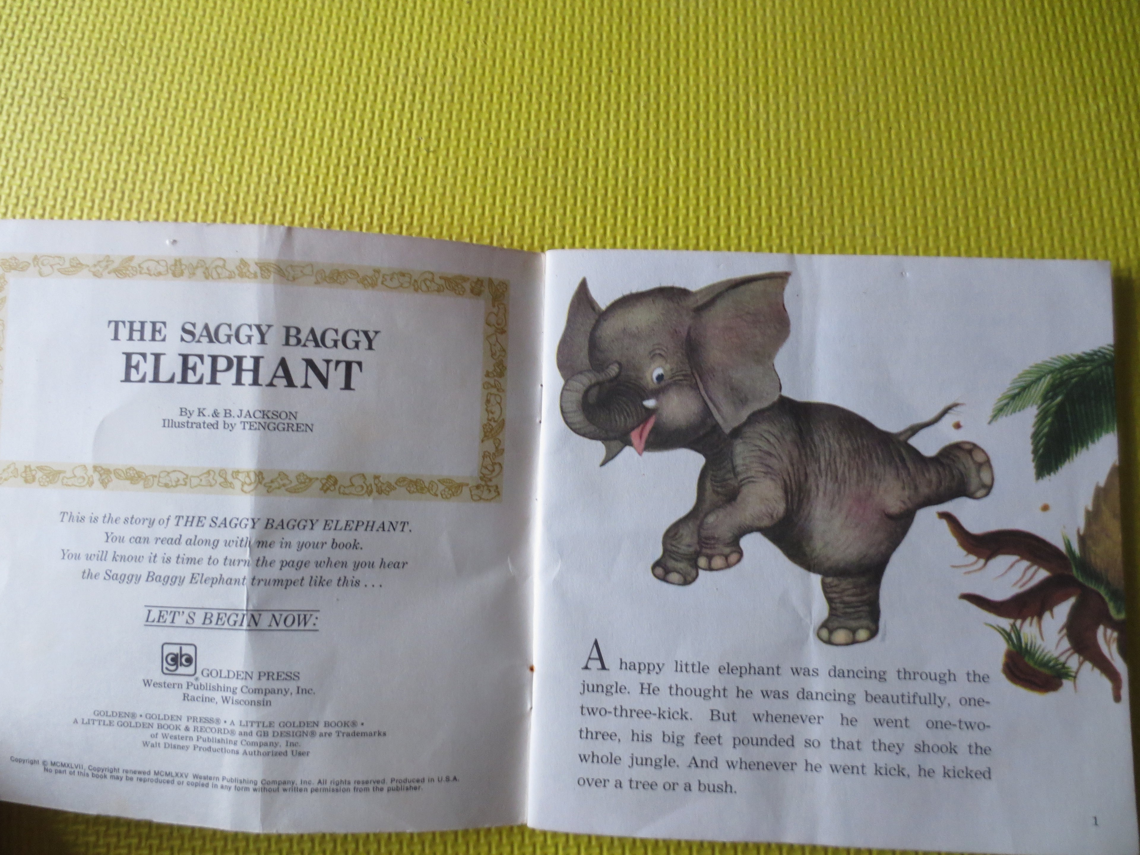 Disney – The Saggy Baggy Elephant (1975) Vinyl LP + Book