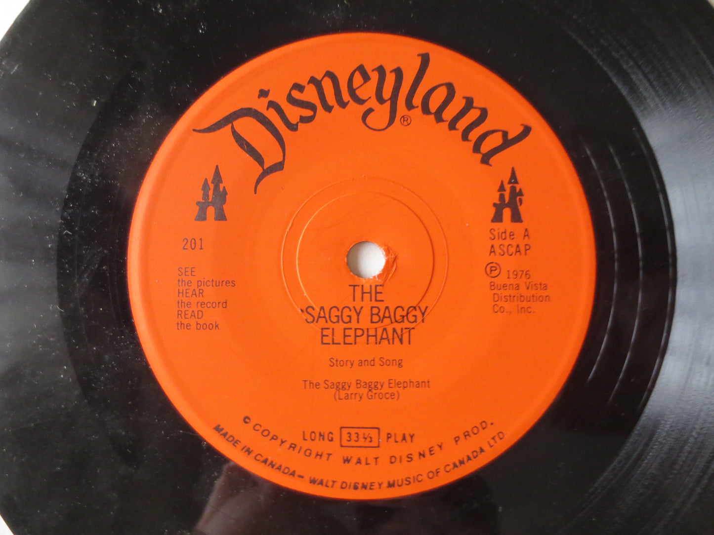 DISNEY Albums, Saggy Baggy ELEPHANT, DISNEYLAND Records, Disney Records, Childrens Record, Disney Lp, Kids lps, 1975 Record
